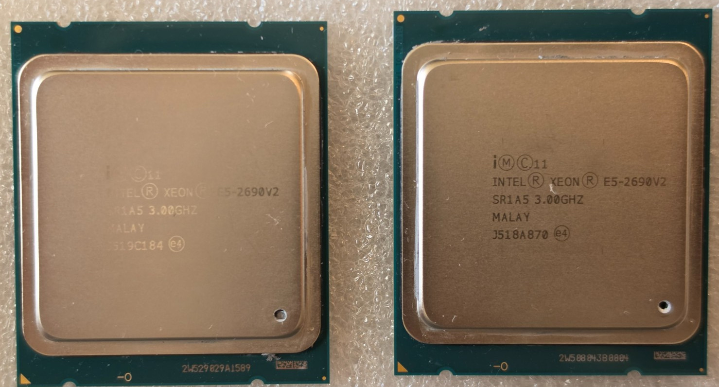Pair (2) - INTEL XEON E5-2690 V2 SR1A5,  LGA 2011, 10 CORE 3.0 GHz