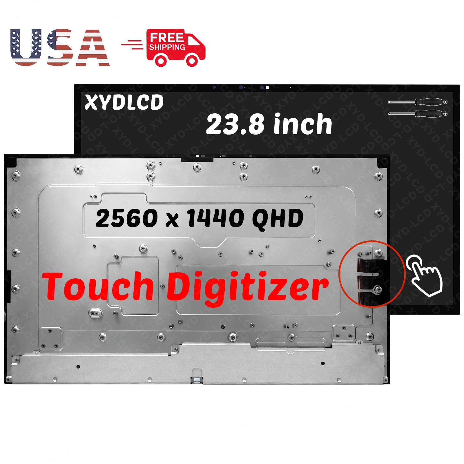 23.8" M238DAN01.7 LCD Touch Digitizer Screen Display Replacement 70Pins 75Hz QHD
