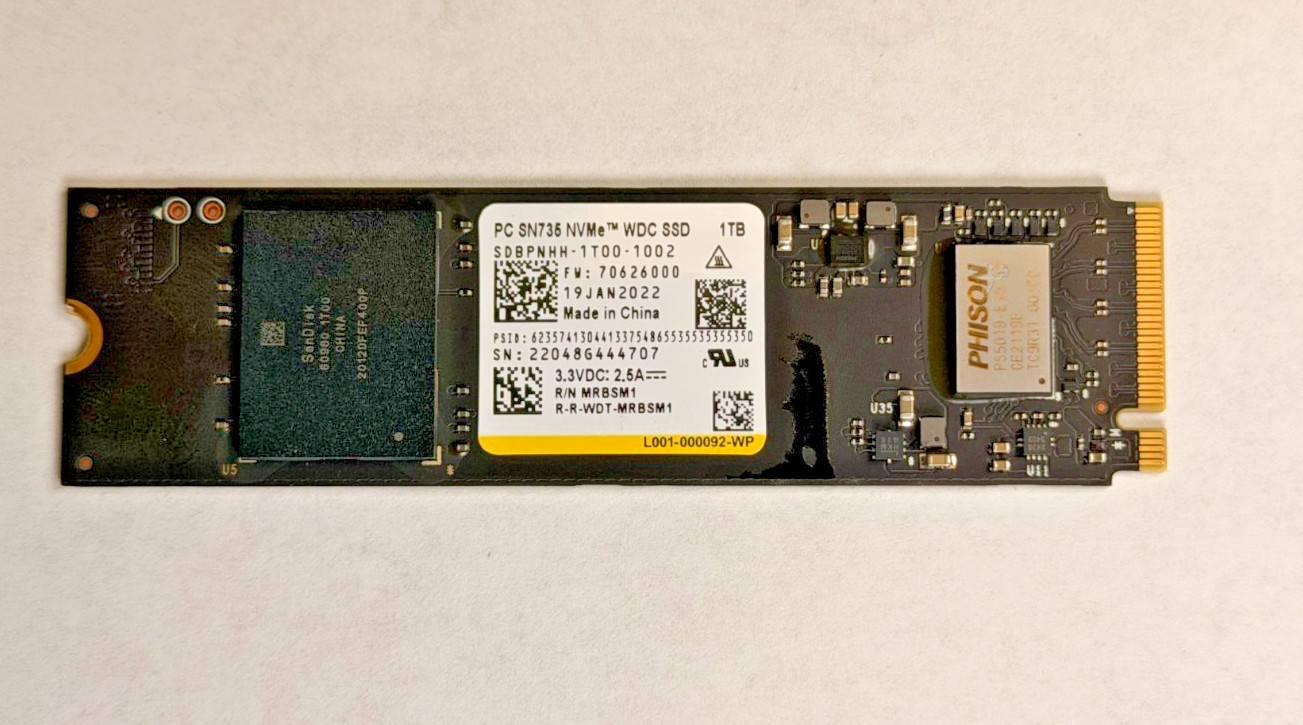 Western Digital SN735 1TB NVMe SSD