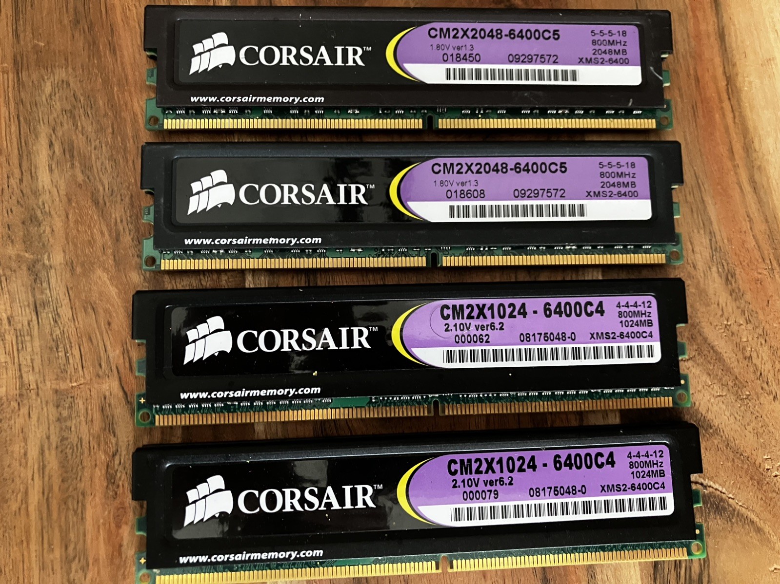 Corsair XMS2 6GB 2x2GB 2x1GB DDR2-800 CM2X2048-6400C5 and C4 Desktop RAM