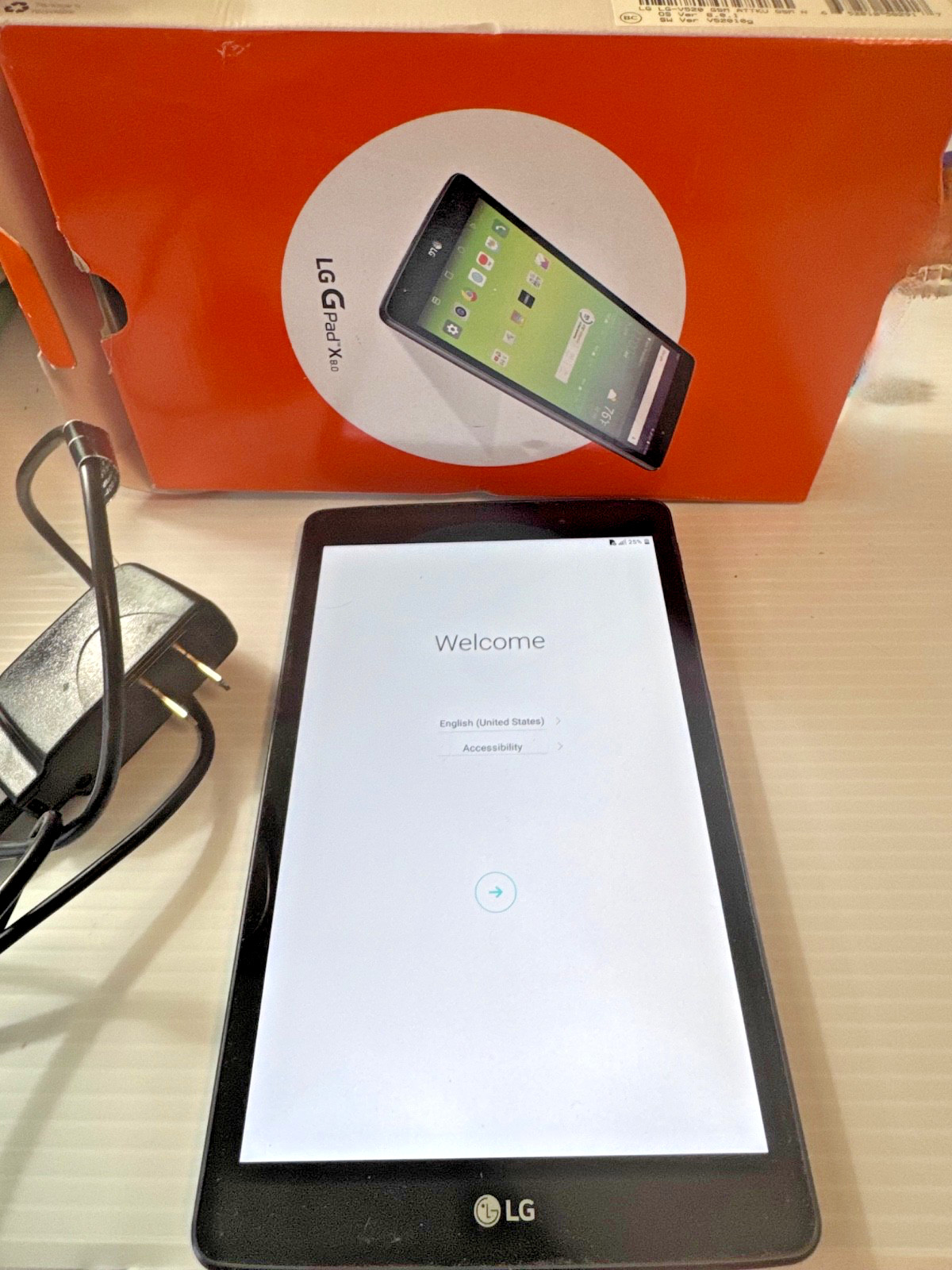 LG G Pad X 8.0 LG-V520 8-inch Android Tablet AT&T Black Box Unlocked Working