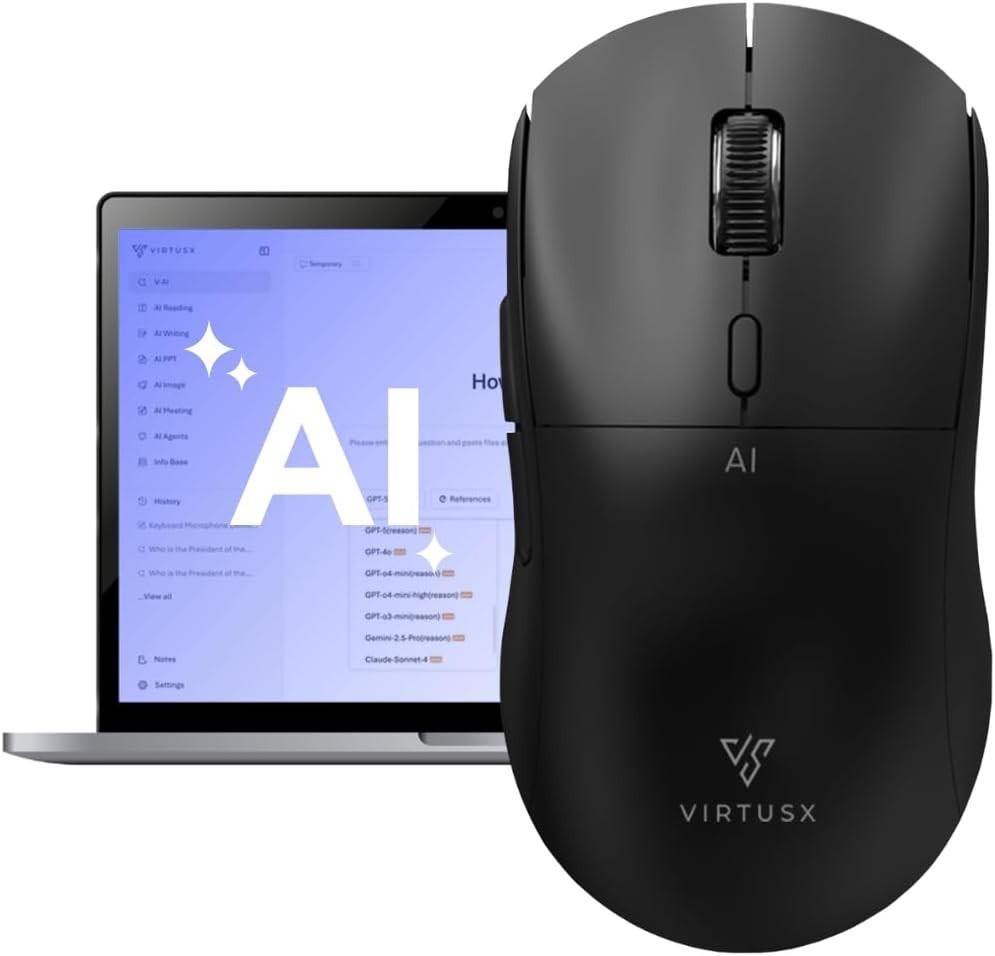 Virtusx Jethro V1 AI Mouse Voice & Audio Recorder for Lecture & Meeting NEW 2297