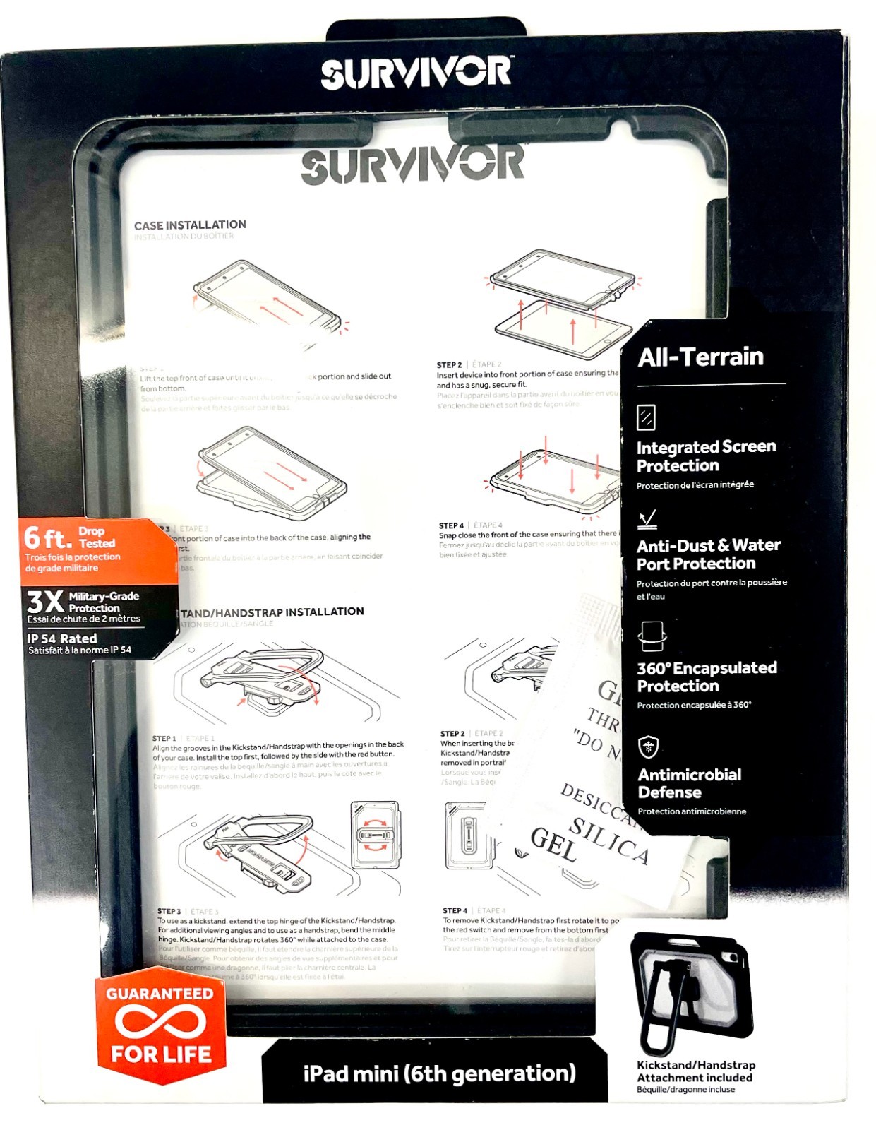 Griffin Survivor Case for Apple iPad Mini (6th Gen) Black with handle hand only.