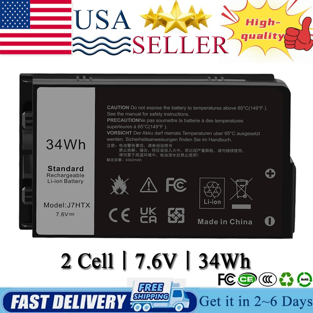 LOT J7HTX BATTERY FOR DELL Latitude 7212 7220 Rugged Tablet Battery 2JT70 FH8RW