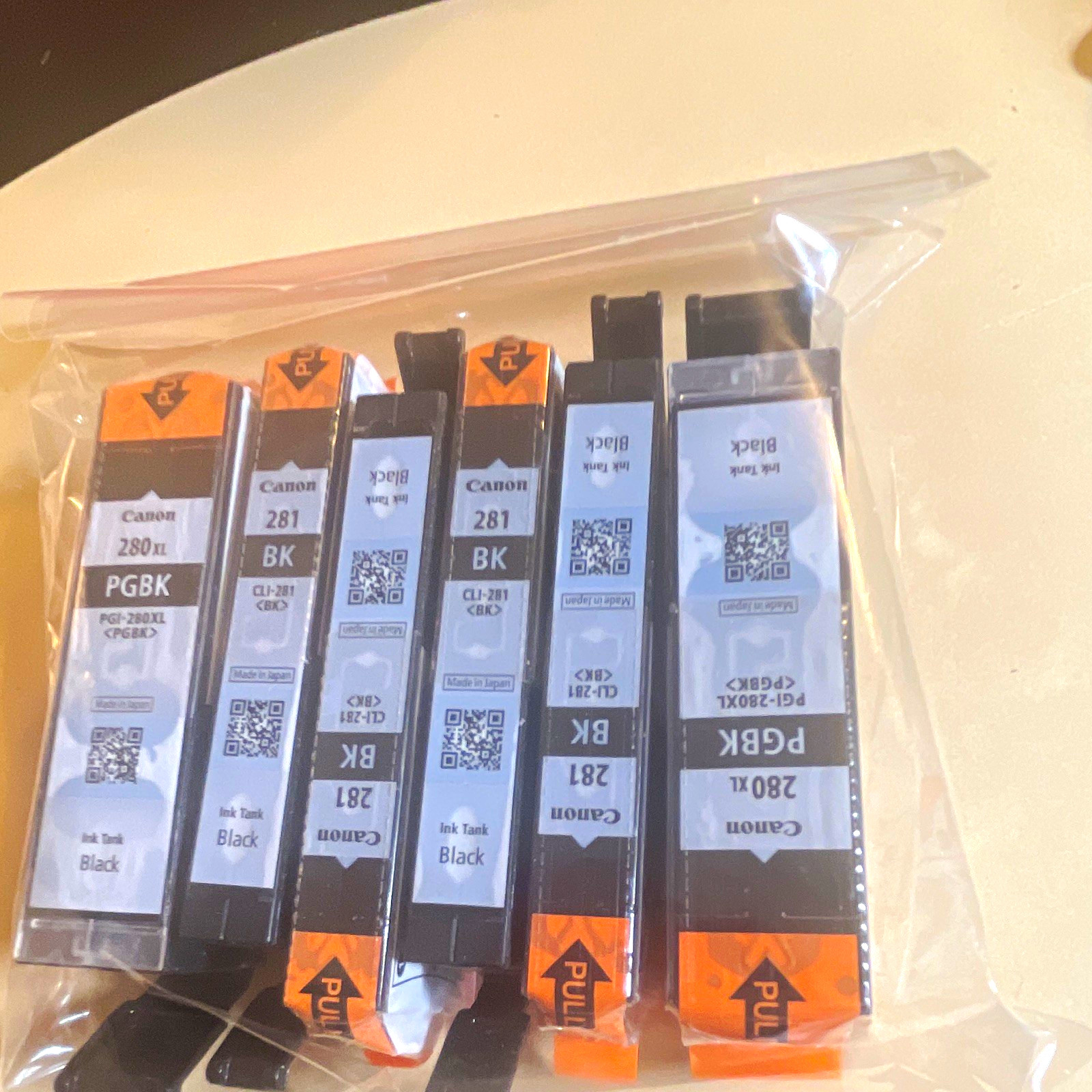 Canon PGI-280XL PGBK & CLI-281 BK Black Inkjet Ink Cartridges 280XL/281