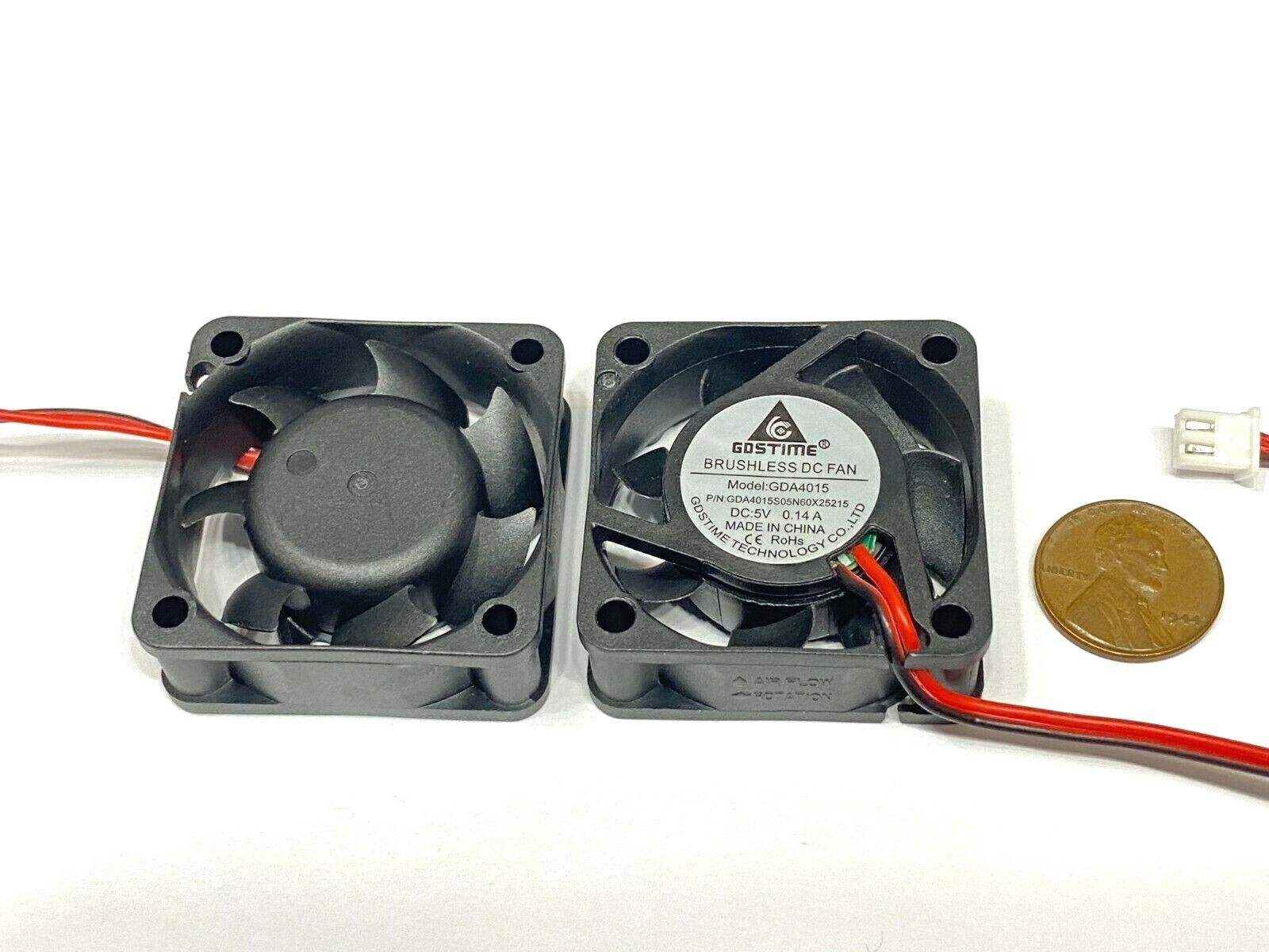 2 Pieces 5v fan 4015 small cooling 2pin computer 40mm x 15mm heatsink axial B29