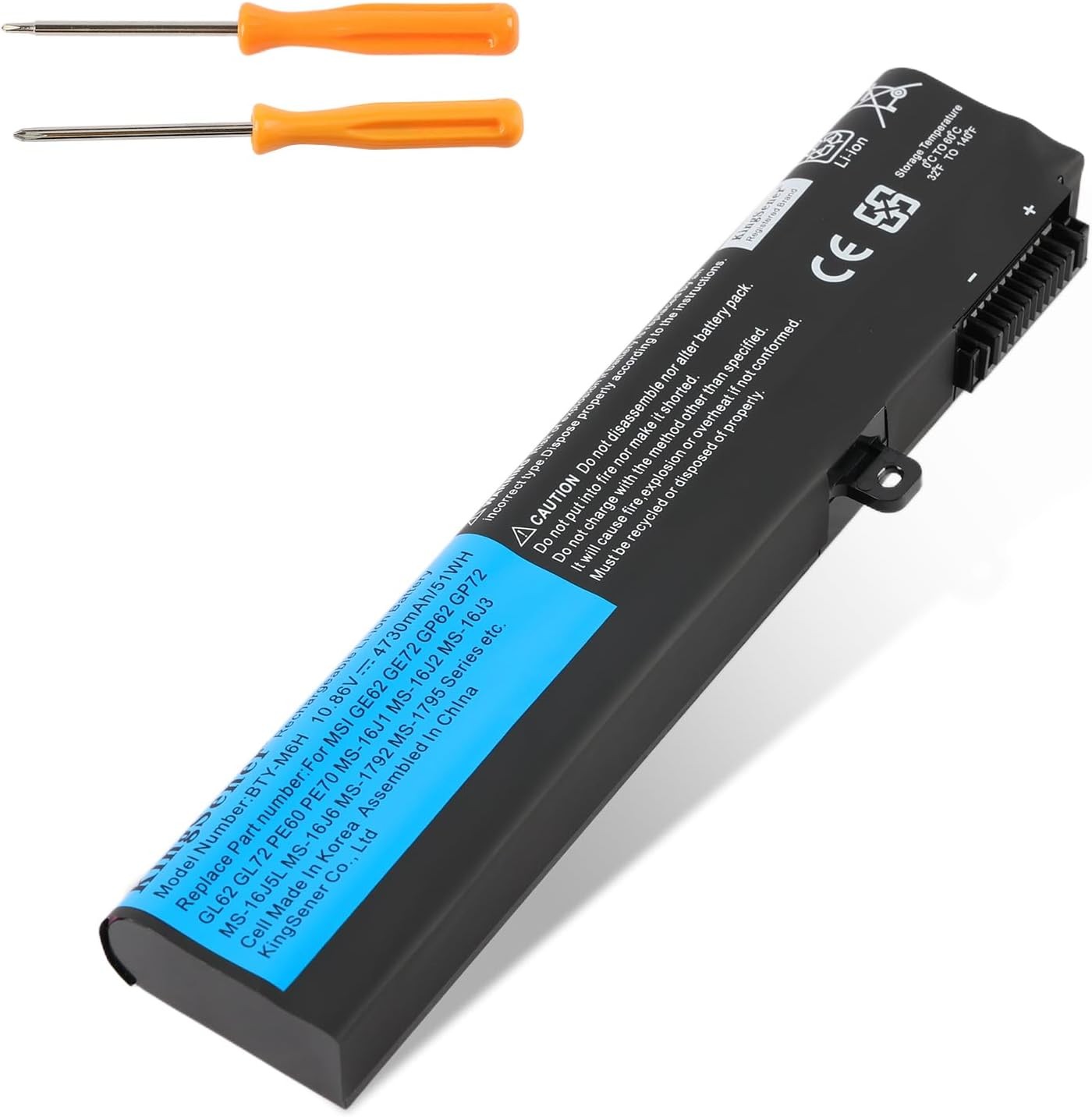 BTY M6H 51WH Laptop Battery for MSI PE60 PE70 GE62 GE62VR GE72 GP62 GP72 GL72