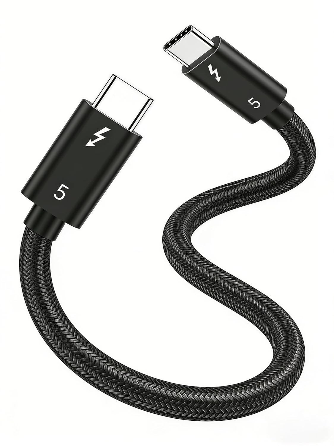 2 Pack Short Usbc Cable for Short Thunderbolt 5 Cable 1FT (0.3M), 240W Charging