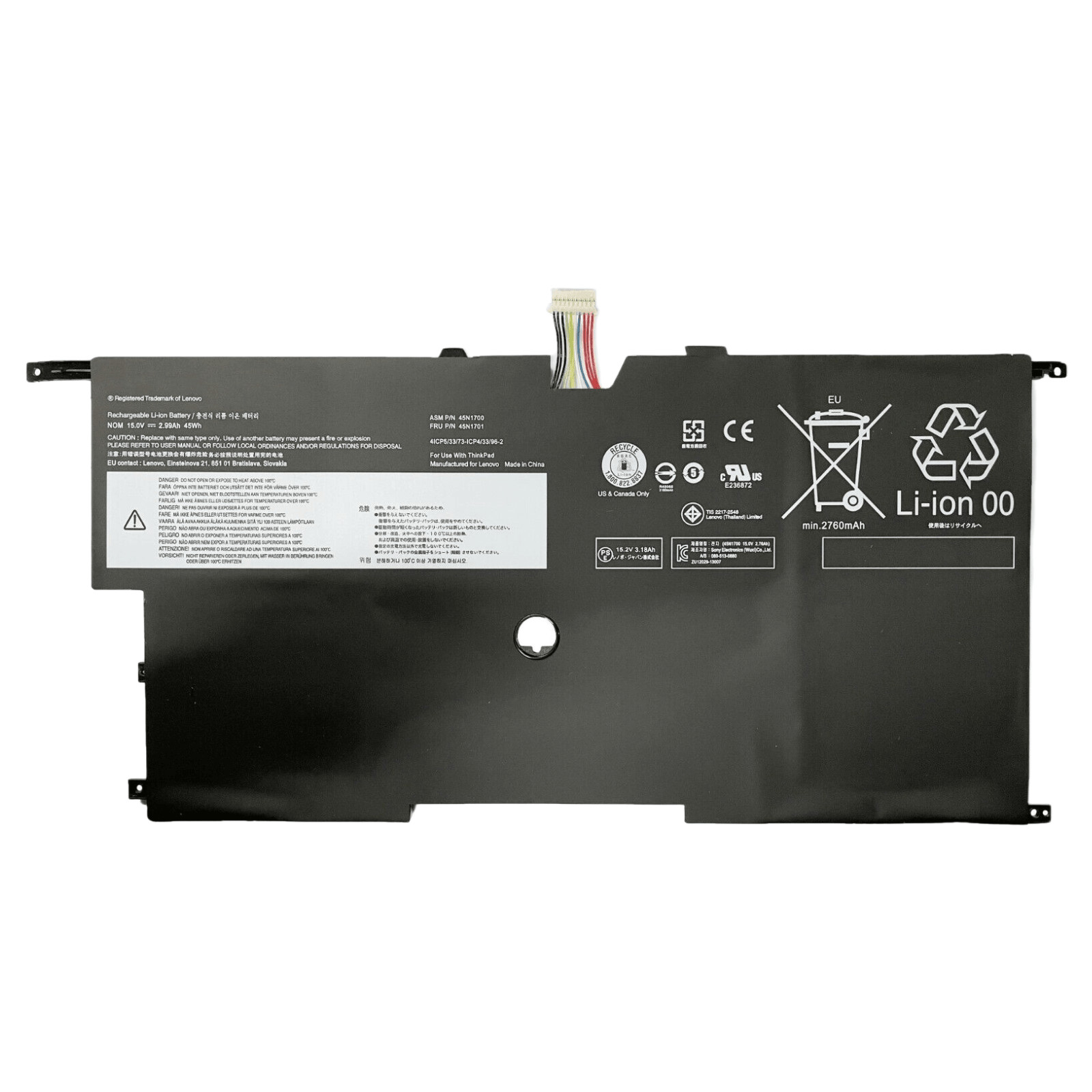 100% New 45N1700 45N1701 Battery for Lenovo ThinkPad X1 Carbon Gen 2 20A7 20A8