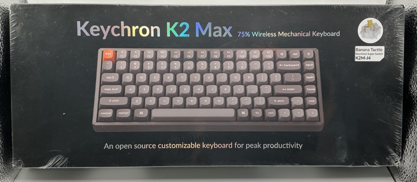 Keychron K2 Max Wireless Mechanical Keyboard Banana Switch RGB Backlight Black