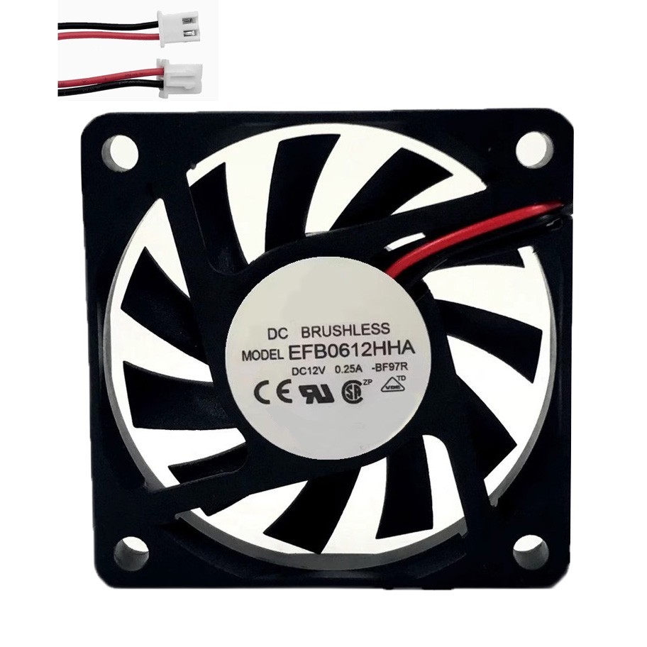 Cooling Fan For DELTA EFB0612HHA-BF97R 60*60*10MM DC12V 0.25A 2lines New