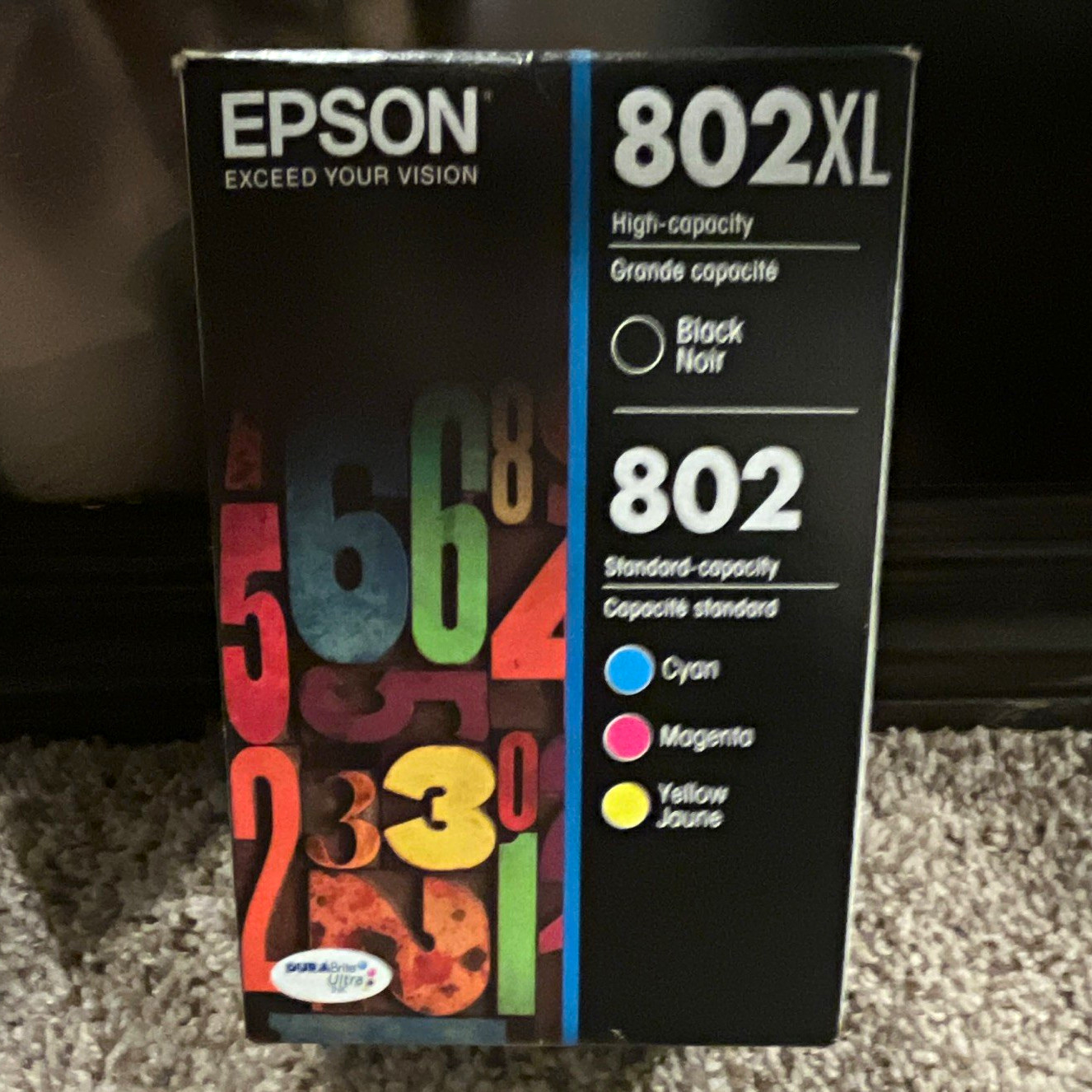 Epson Genuine 802XL/802 Inkjet Cartridges 4-Pack Black Cyan Magenta Yellow