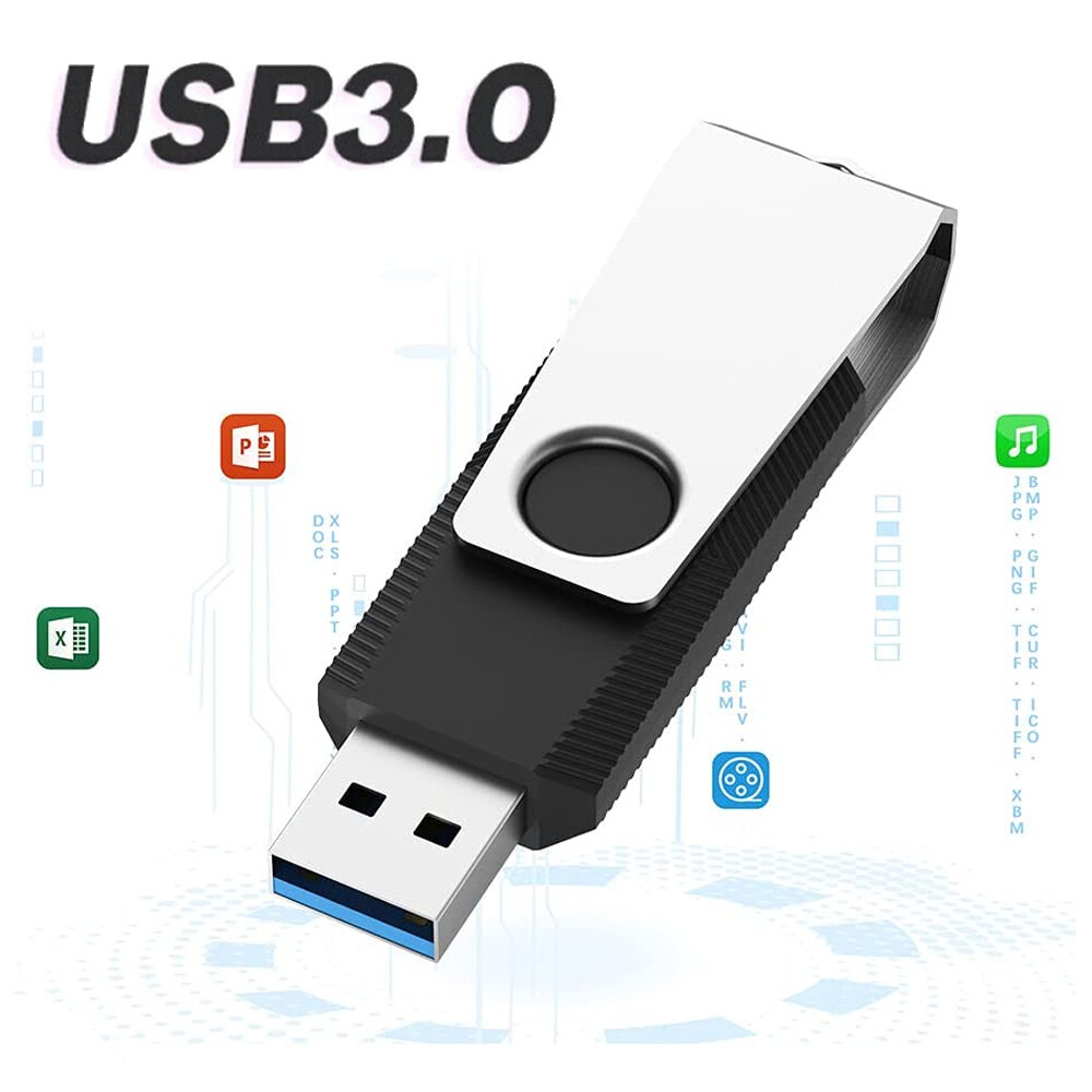 16/32/64/128GB USB 3.0 Flash Drive Swivel Memory Stick Thumb Drive Storage Lot