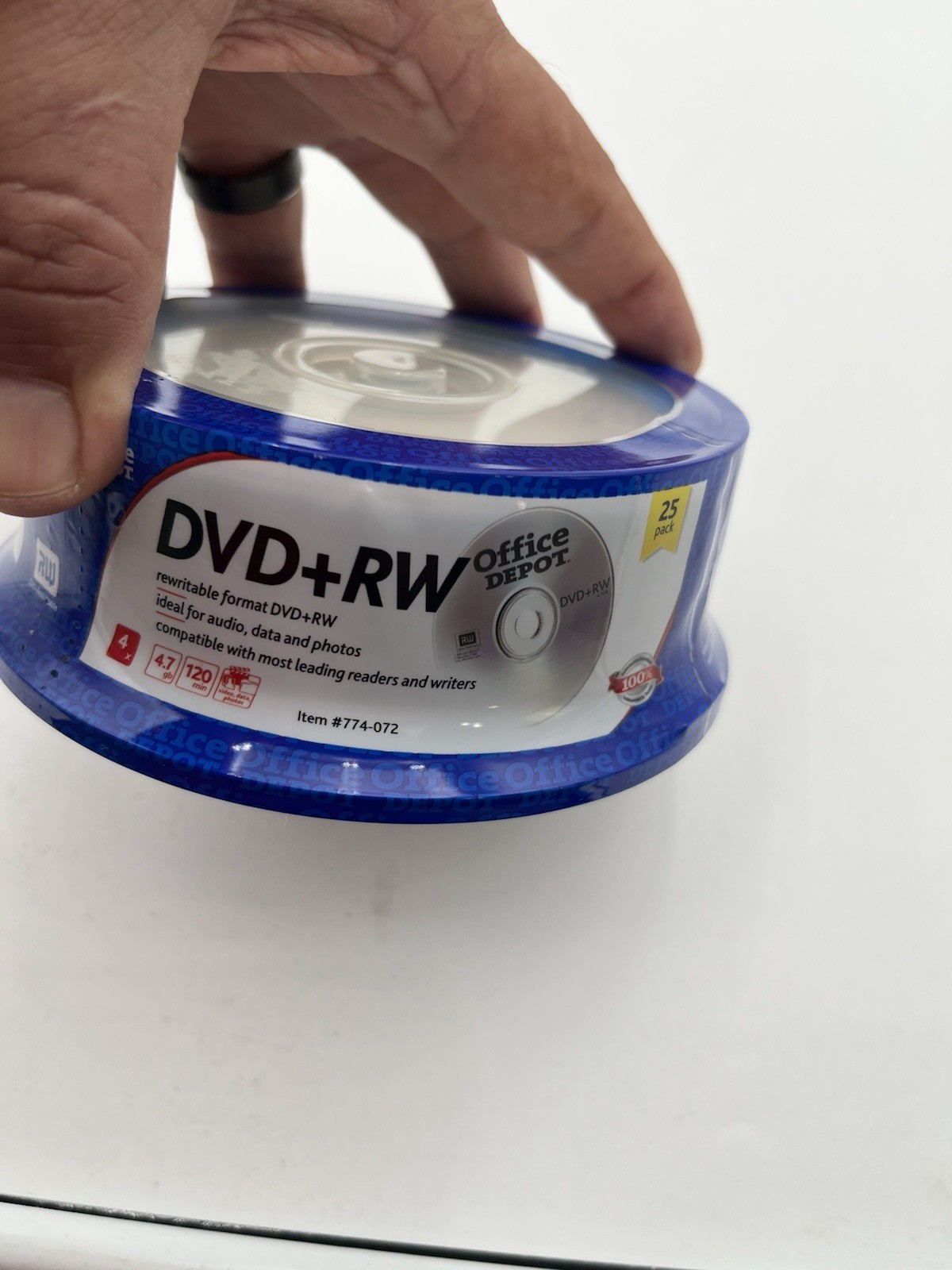 Office Depot 25 Blank DVD+RW Discs Sealed NEW - 25 Pack * 4.7 GB * 120 min