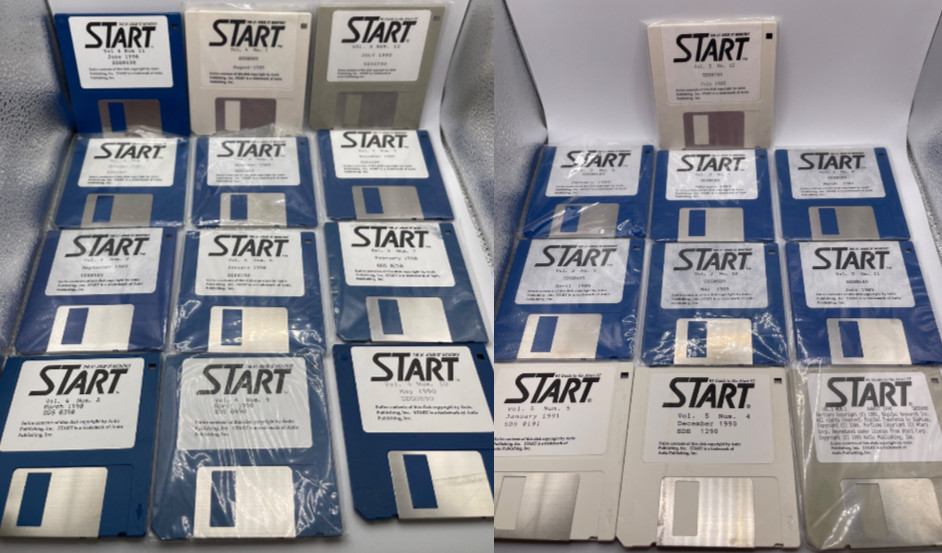 Vintage Atari ST START Magazine Floppy Disk Lot – 22 Issues (1989–1991)
