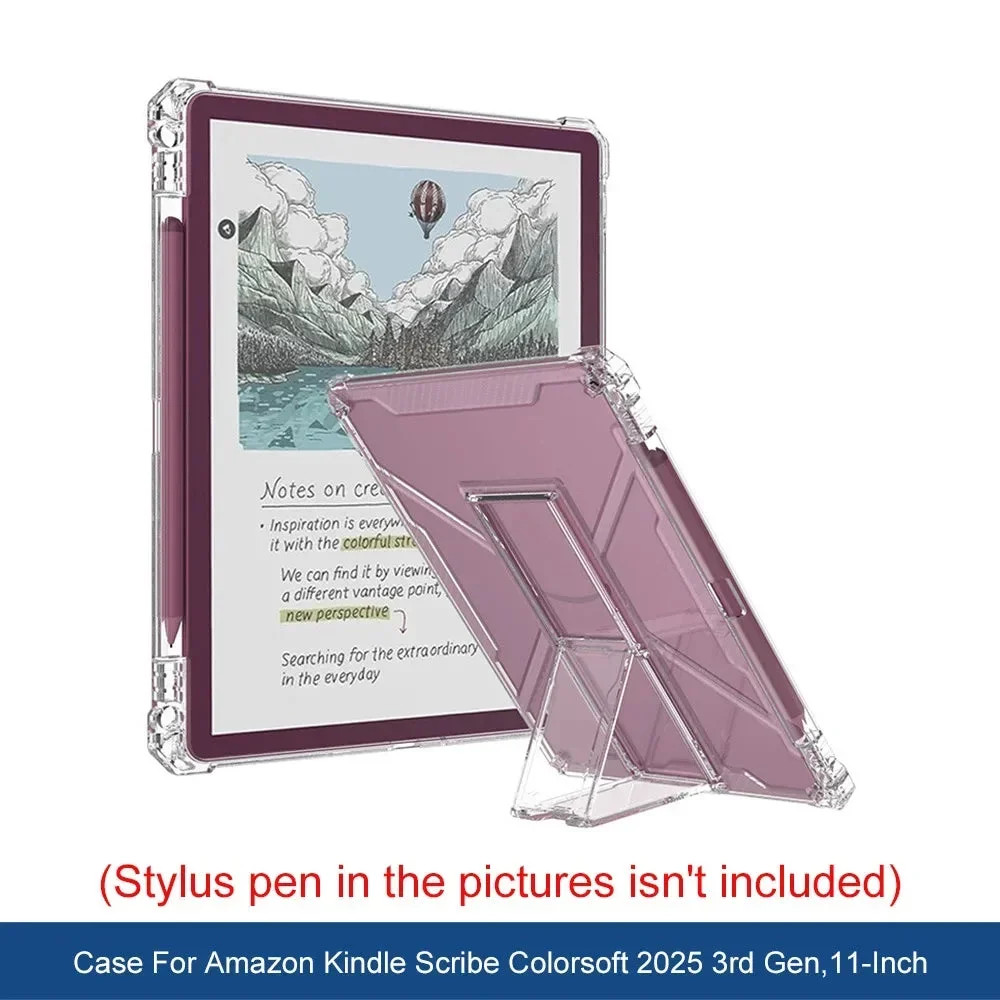 For Kindle Scribe Coloursoft 2025 Clear TPU Case with Kickstand