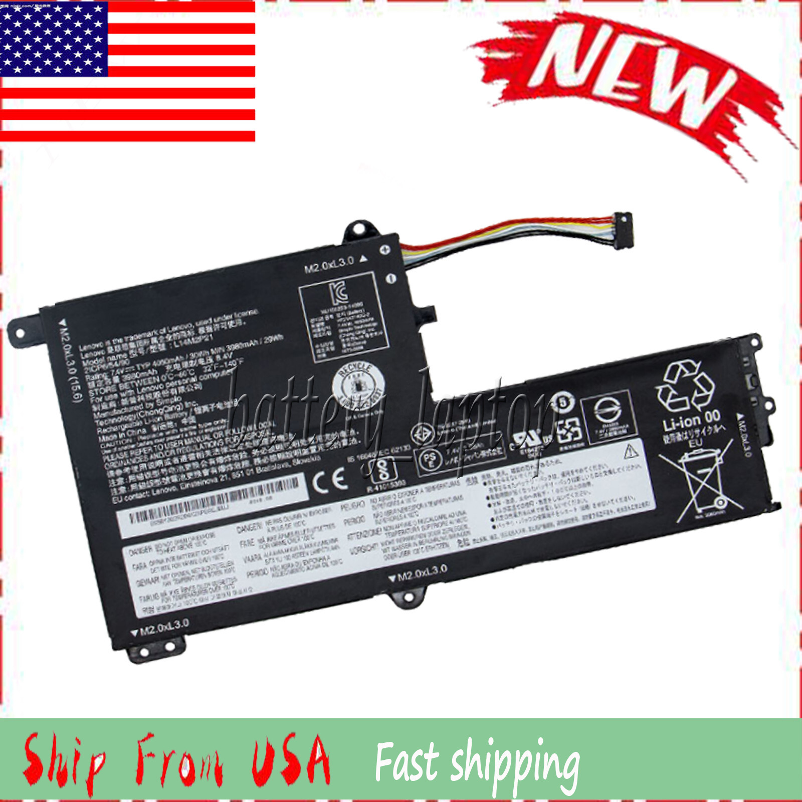 L14M2P21 L14L2P21 Battery for Lenovo Ideapad 500-15ISK 510-14AST 510S-14ISK
