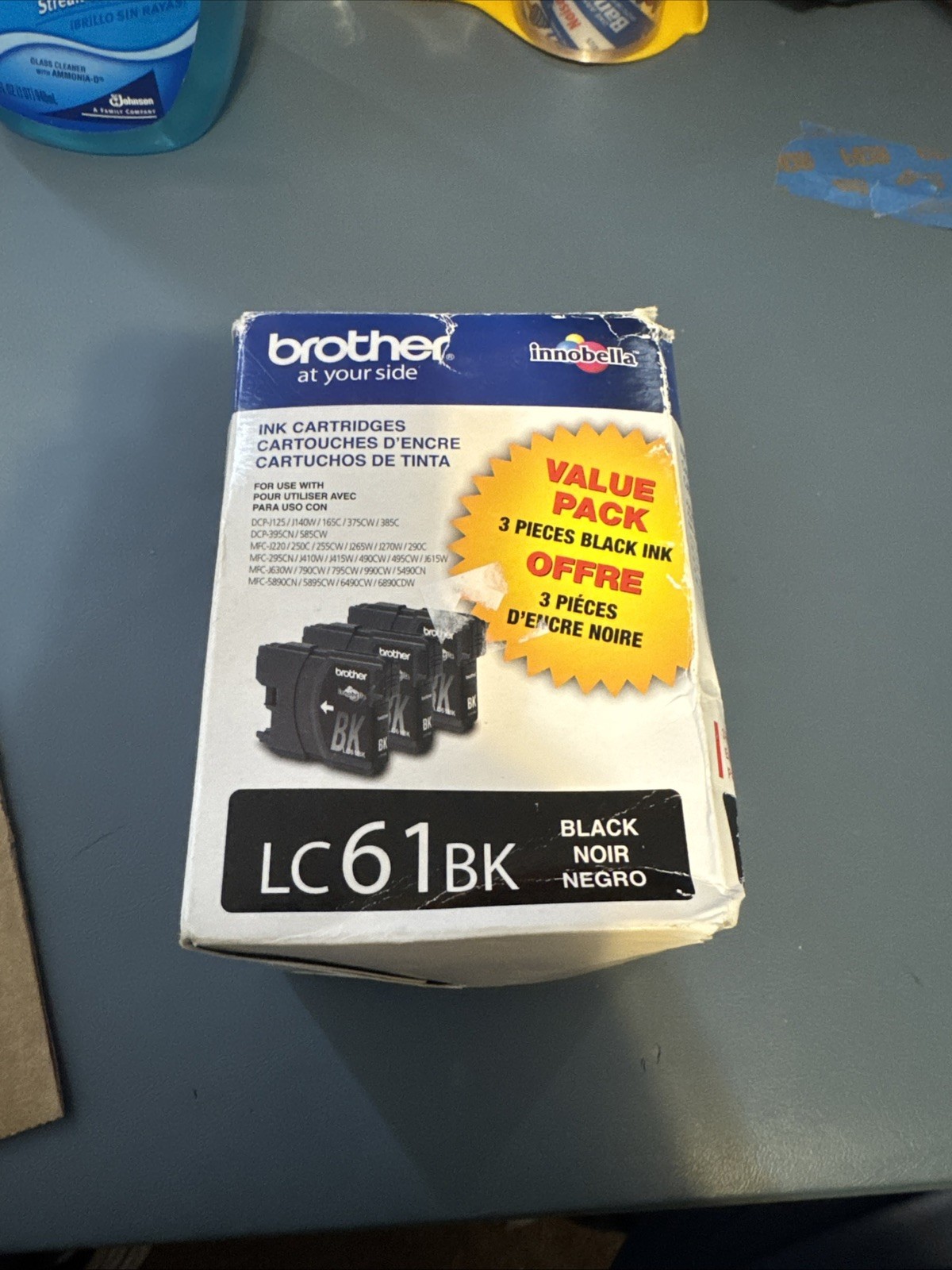 Brother LC61BK 61 Genuine Ink Cartridges 3 pack BLACK /OB