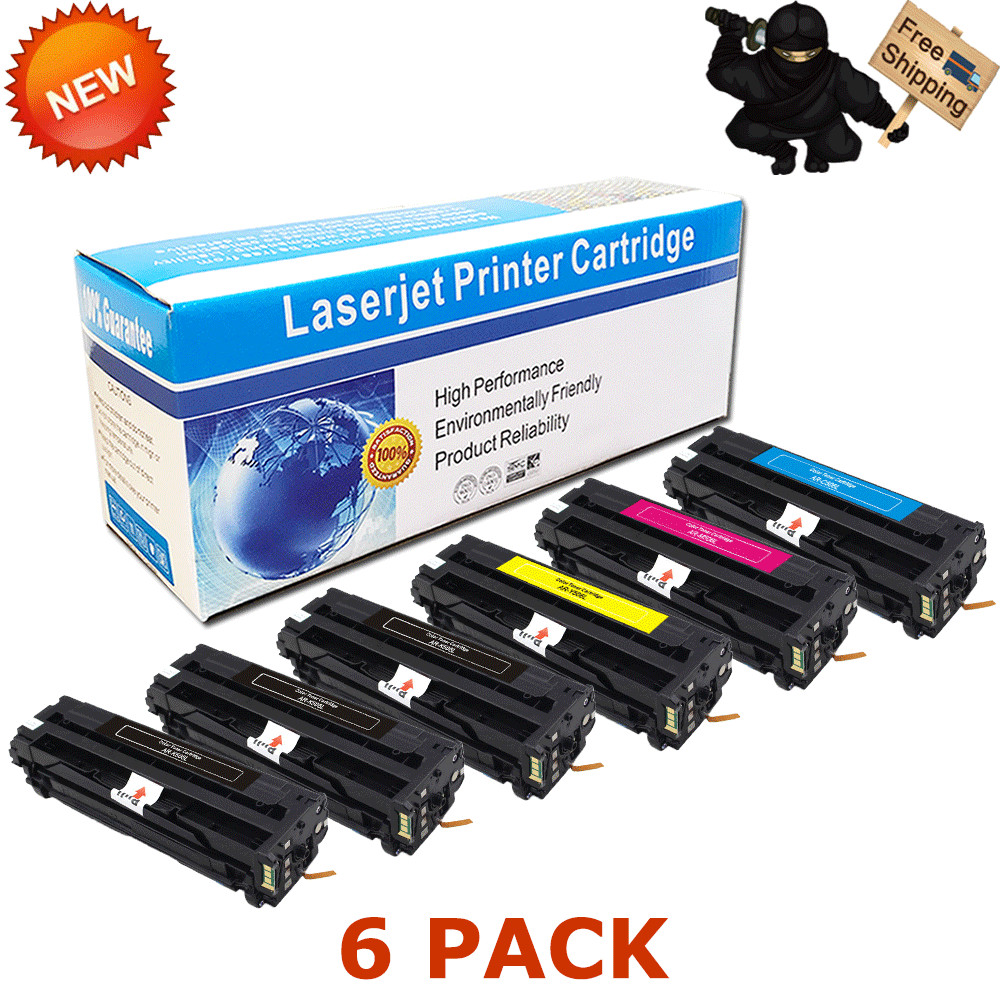 6 PACK Black Color Set Toner Cartridge for Samsung CLP-680ND CLX-6260FD CLT-K506