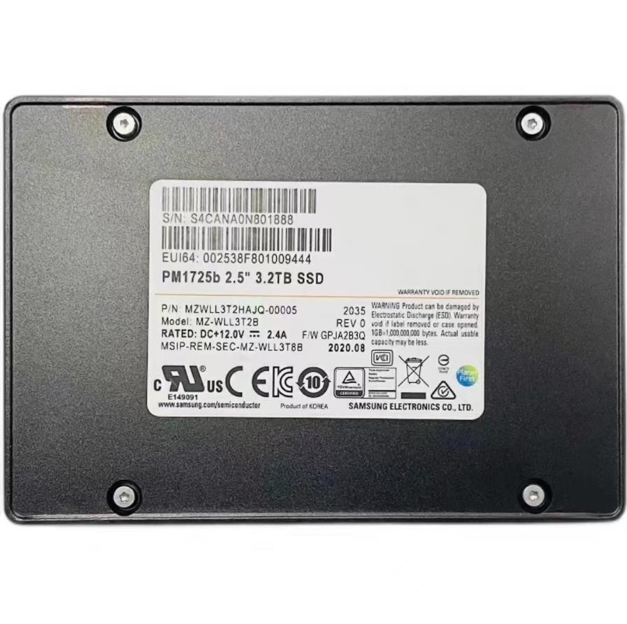 SAMSUNG PM1725B 3.2TB NVME 2.5" U.2 PCIE 3.0  MZ-WLL3T2B MZWLL3T2HAJQ-00005 SSD
