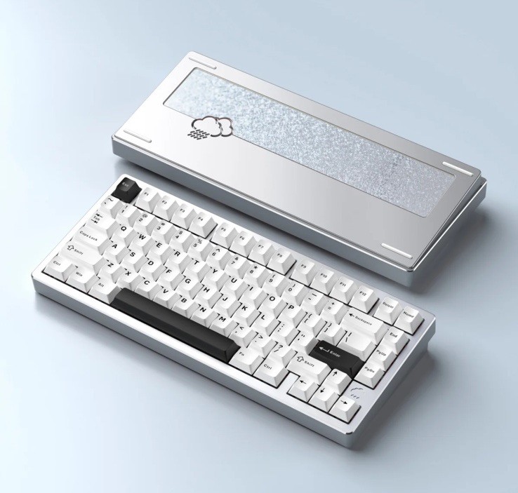 Rainy75 PBT Keycaps Cherry Profile 75% Minimalist White And Black KEYCAPS ONLY
