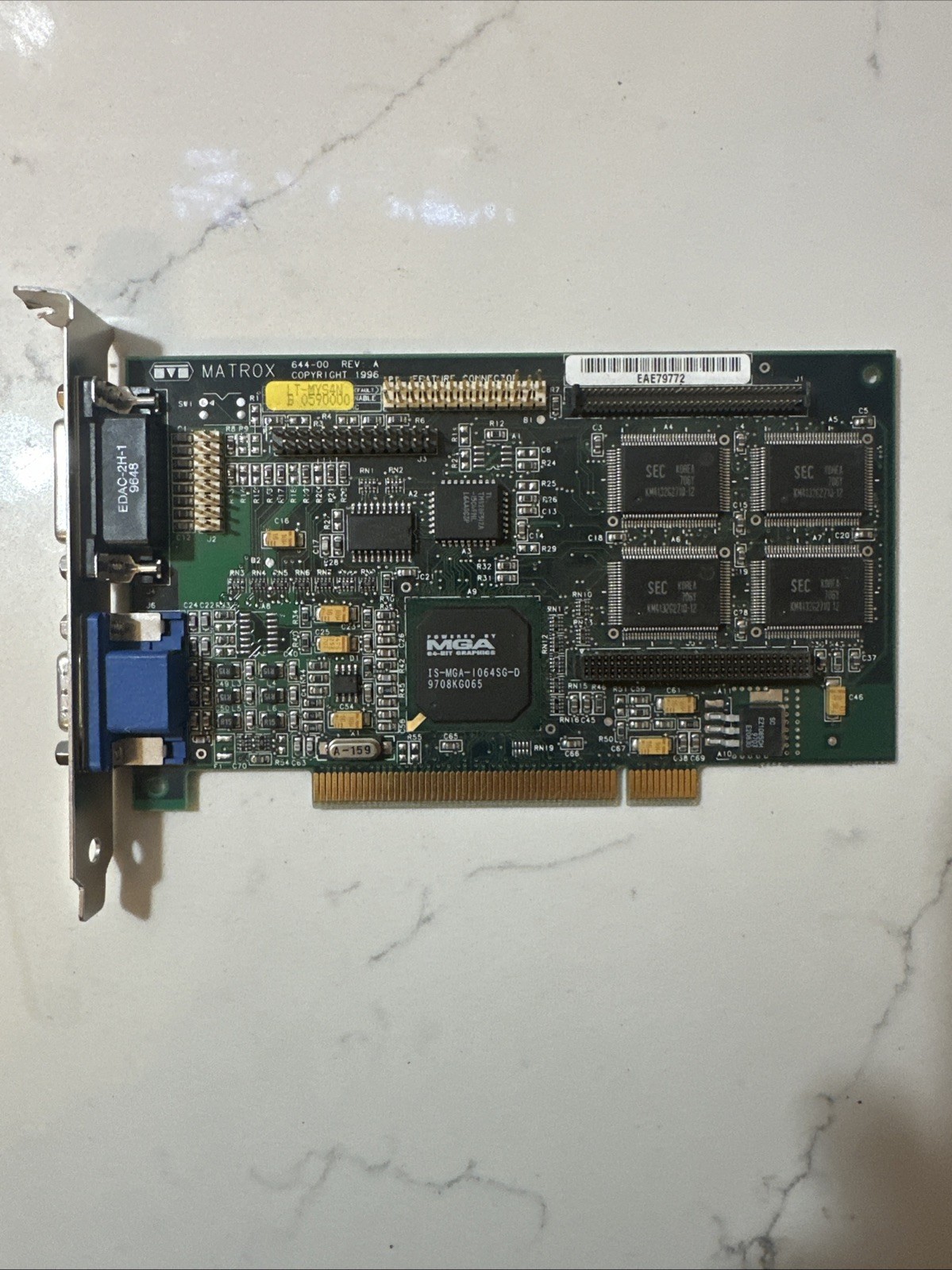 Vintage Matrox Mystique 220 4MB PCI Graphics Video Card MGA-MYST/4N 1996 Retro