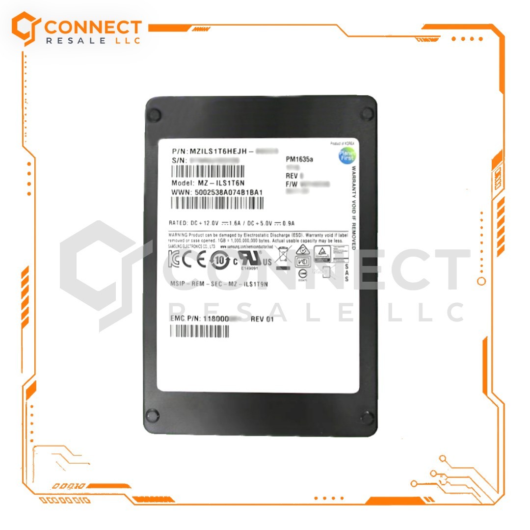 EMC Samsung MZ-ILS1T6N PM1635a Series 1.6TB SAS 12Gb/s 2.5" SSD MZILS1T6HEJH
