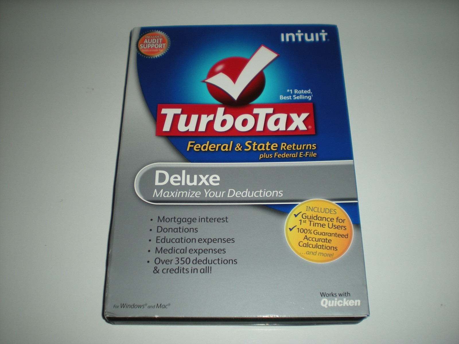 Turbotax 2012 Deluxe. Federal and State + Federal E-file. New in sealed box.