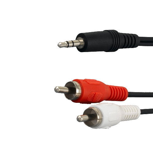 6" in-50 ft Audio AUX 3.5mm to RCA RW Red White M/M Audio Stereo Y Cable Adapter