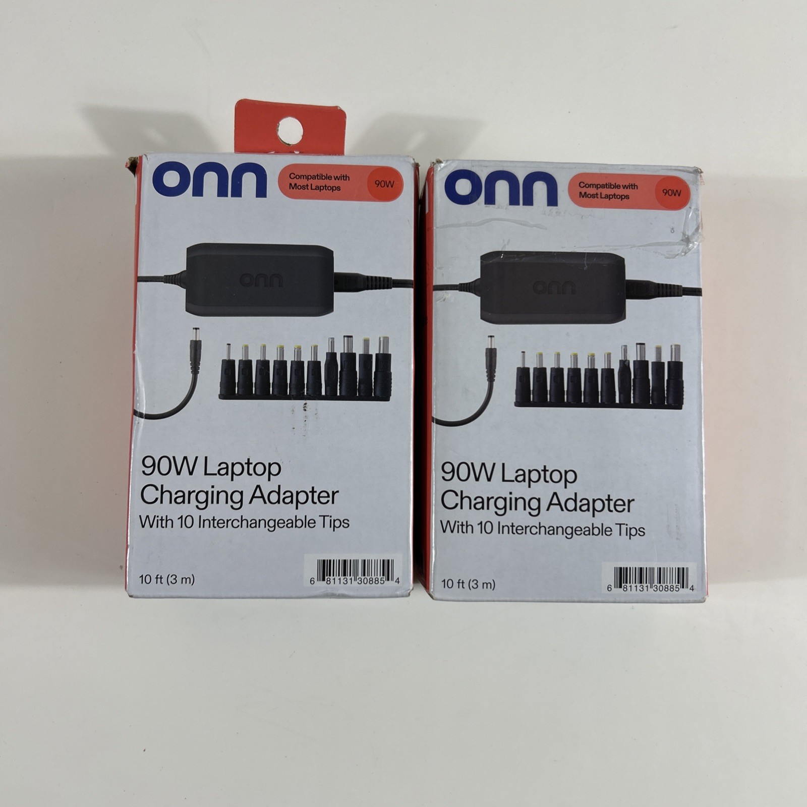 2, Onn Universal 90W Laptop Charger with 10 Interchangeable Tips. Brand New