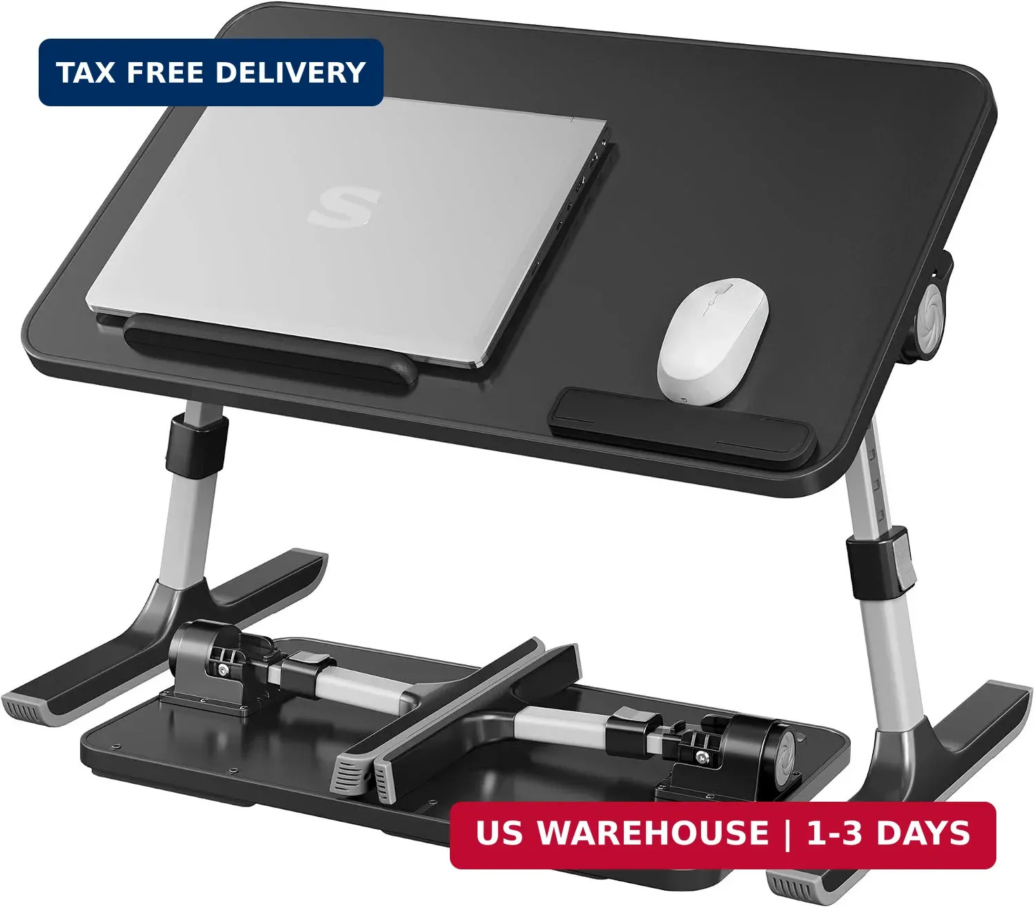 SONGMICS Laptop Bed Desk, Adjustable Lap Desk for Bed with 6 Heights
