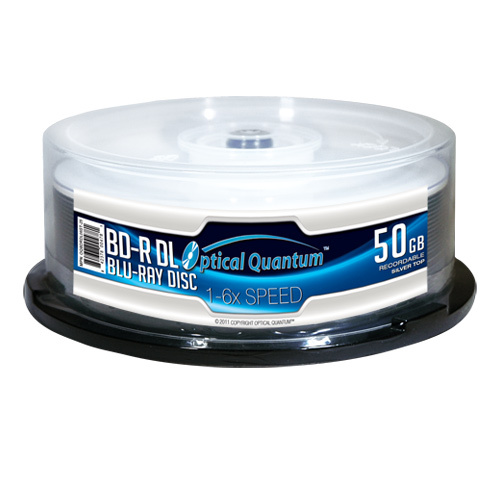 25 OQ 6x 50GB Blu-ray Double Layer BD-R DL Shiny Silver Discs OQBDRDL06ST-25