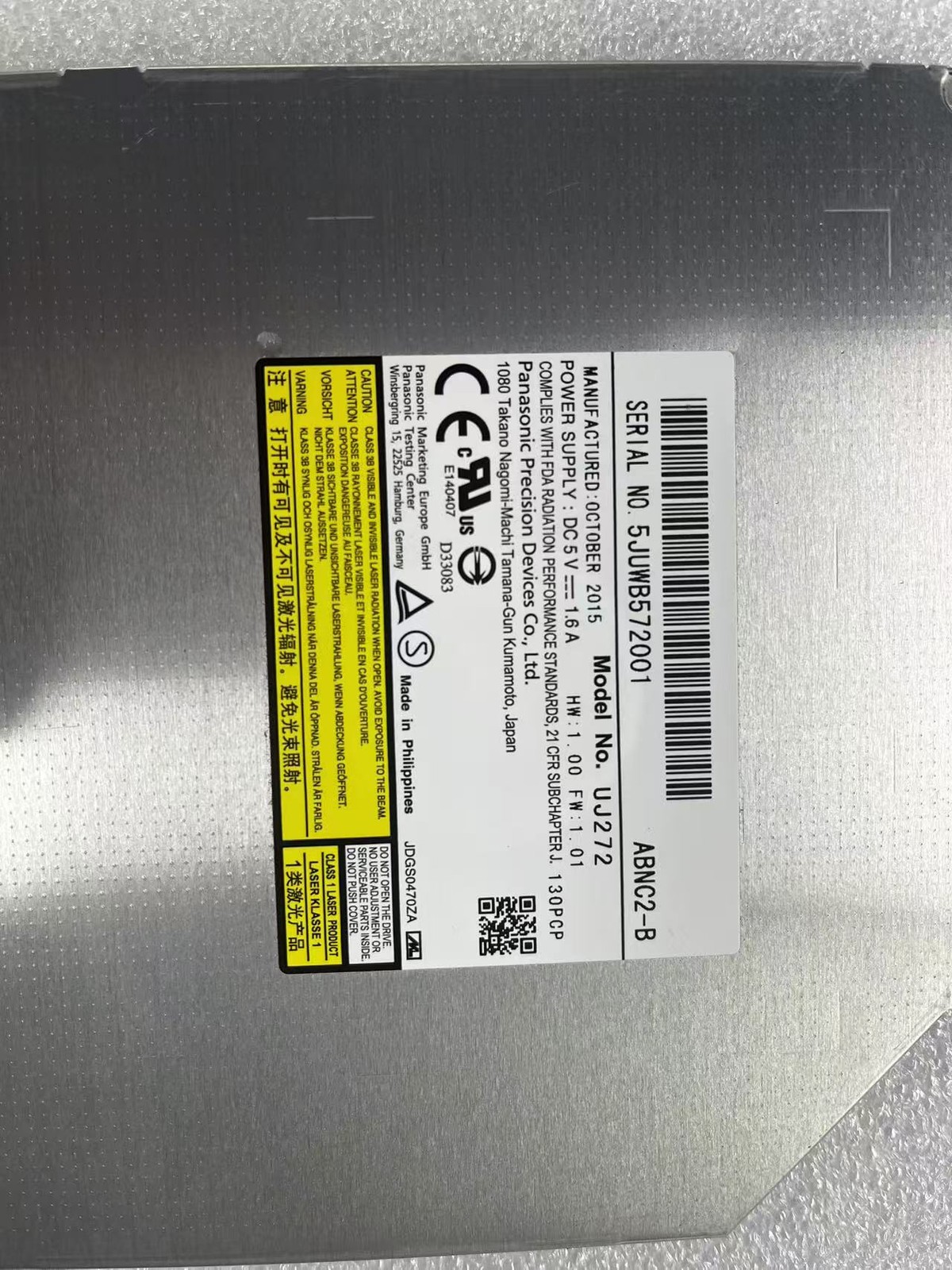 For Panasonic UJ272 6X Blu-ray BD DVD CD RW Burner Player 9.5mm SATA