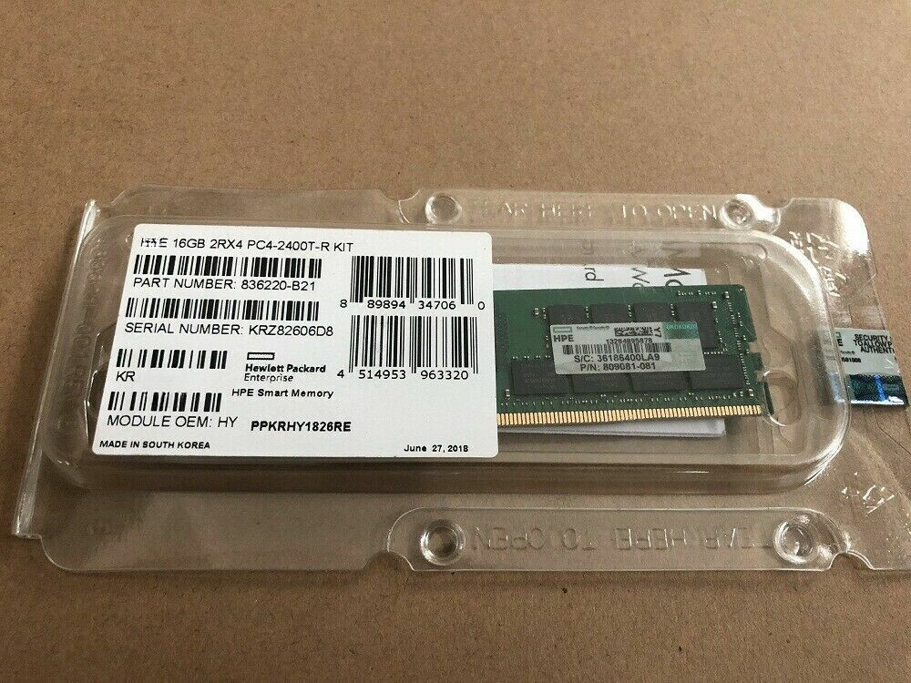 Compatible 836220-B21 809081-081 846740-001 HP 16GB 2RX4 DDR4 PC4-2400T Memory