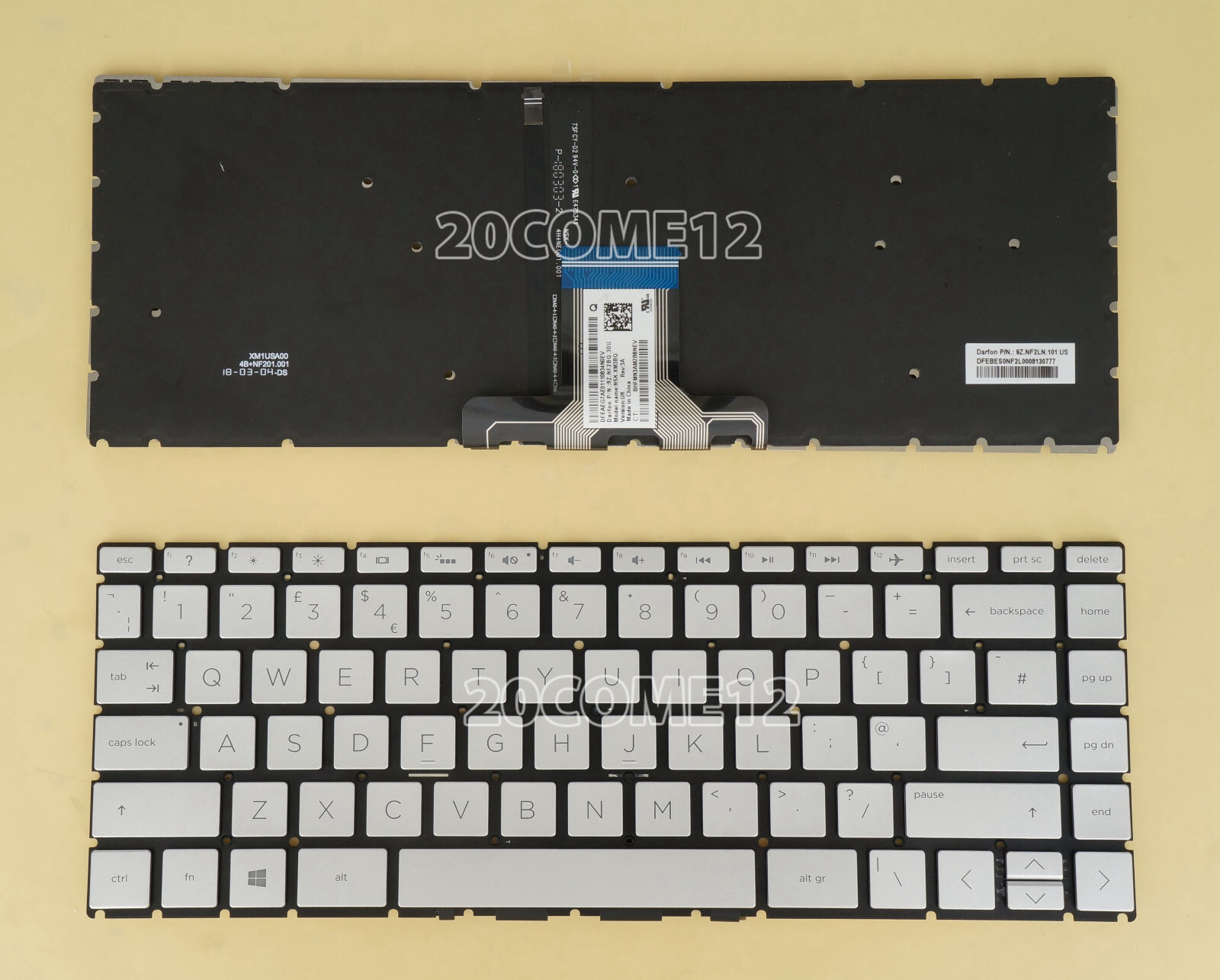 New for HP Pavilion 14-ce 14-ce1000 14-ce2000 Series Keyboard Backlit UK Silver