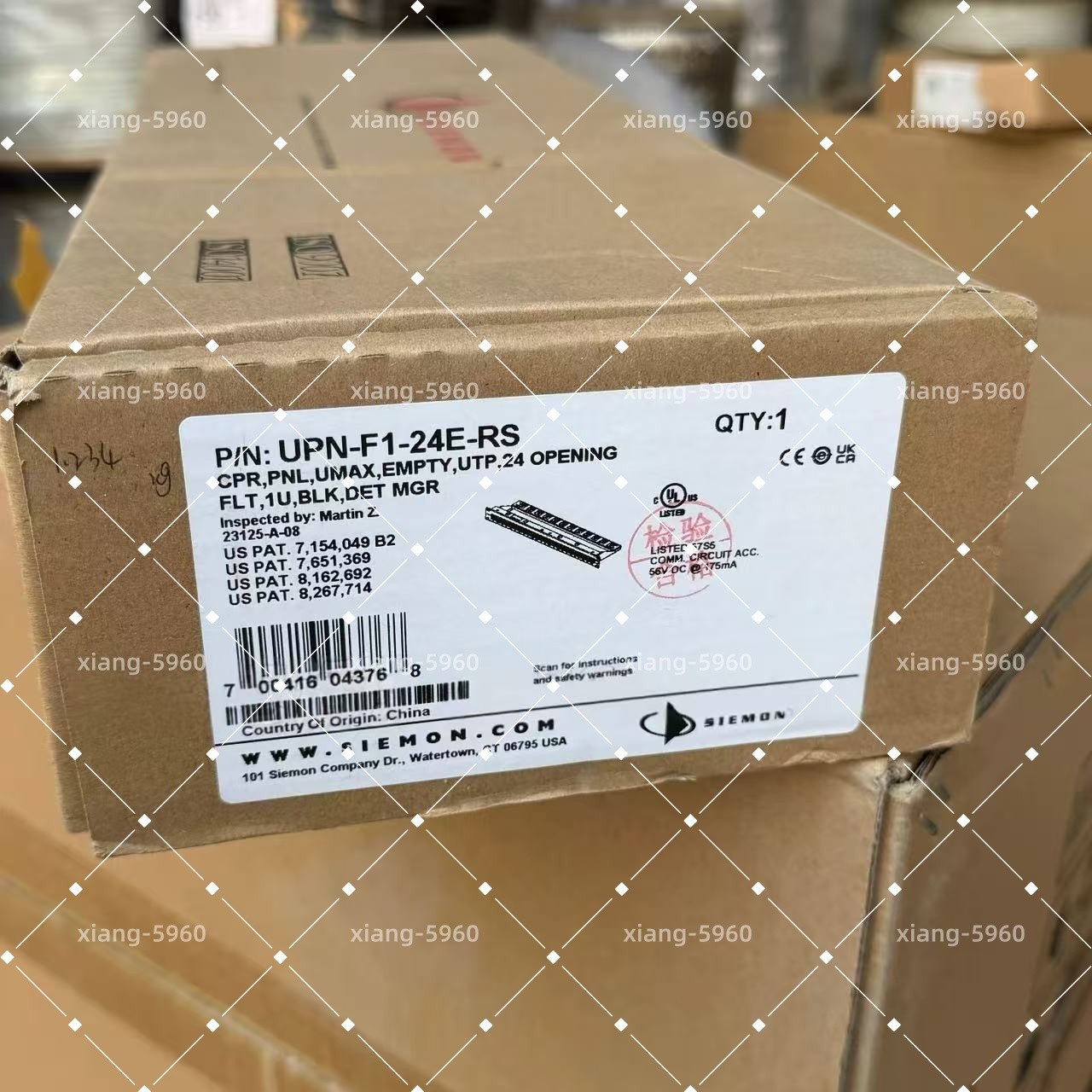 Siemon UPN-F1-24E-RS 24-Ports 1U CAT6 Black Patch Panel  
