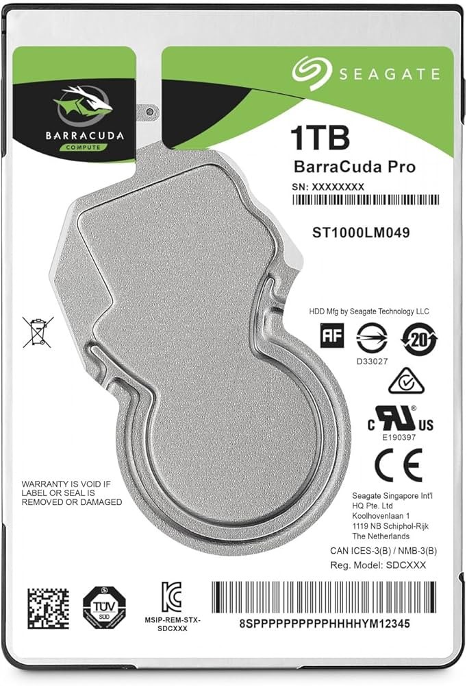 ST1000LM049 Seagate 1TB Barracuda 2.5" Hard Drive (SATA 6Gb/s/128MB