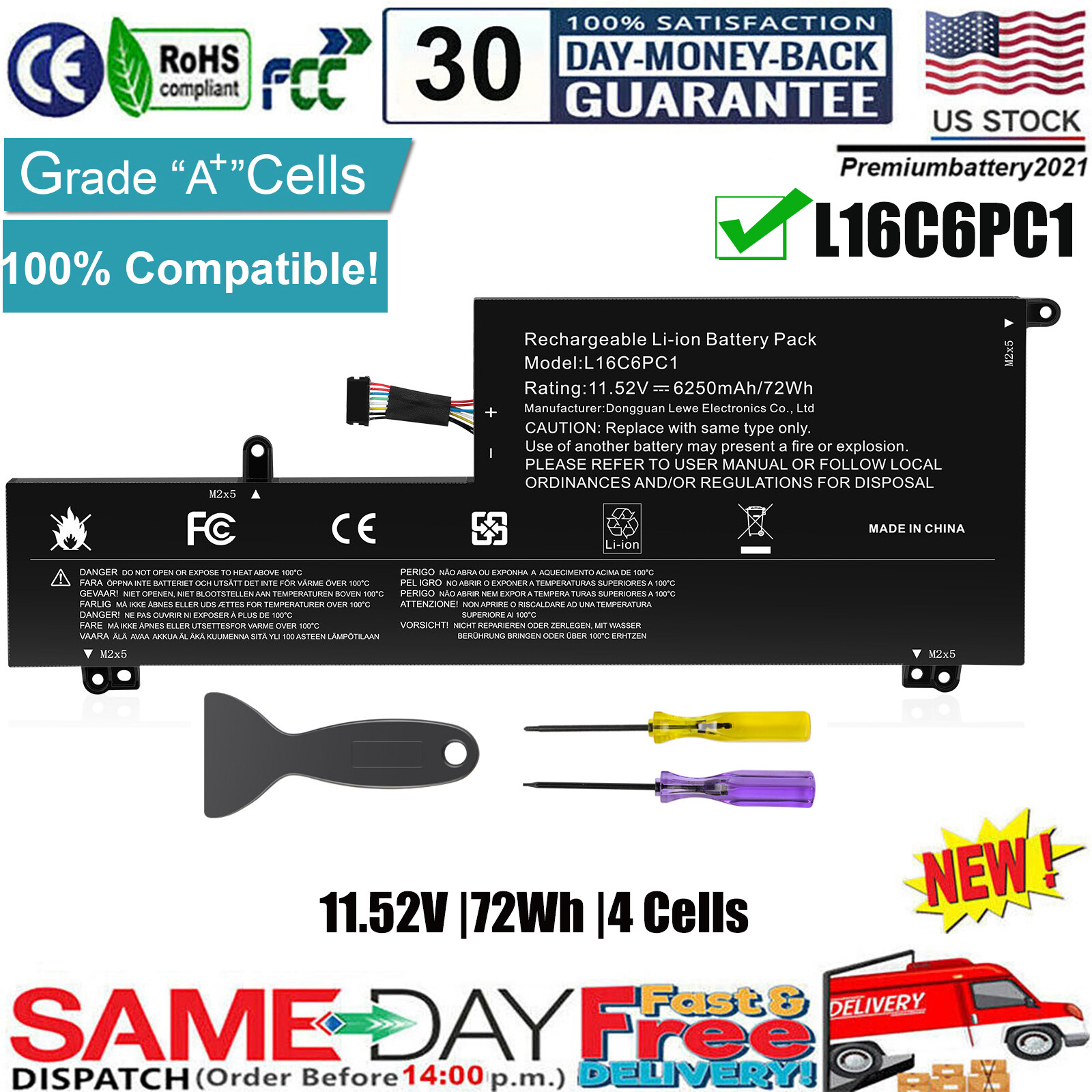 L16C6PC1 L16M6PC1 L16L6PC1 Battery for Lenovo Yoga 720 720-15 720-15Ikb 72WH NEW