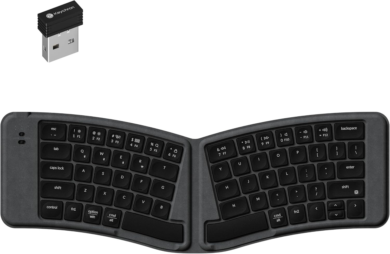 B11 Pro Ultra-Slim Foldable Wireless Keyboard, 65% Alice Layout
