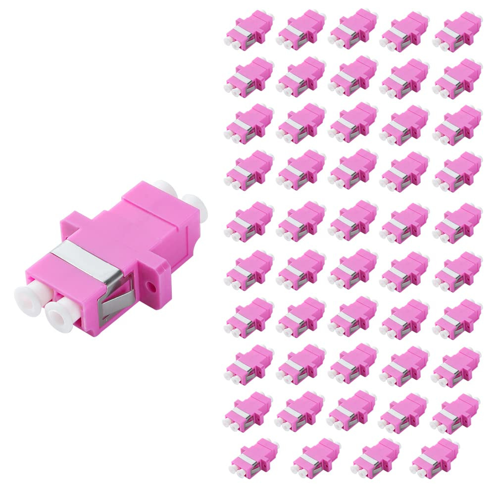 50Pcs LC to LC Multi-Mode Couplers OM3 OM4, Duplex Fiber Optical