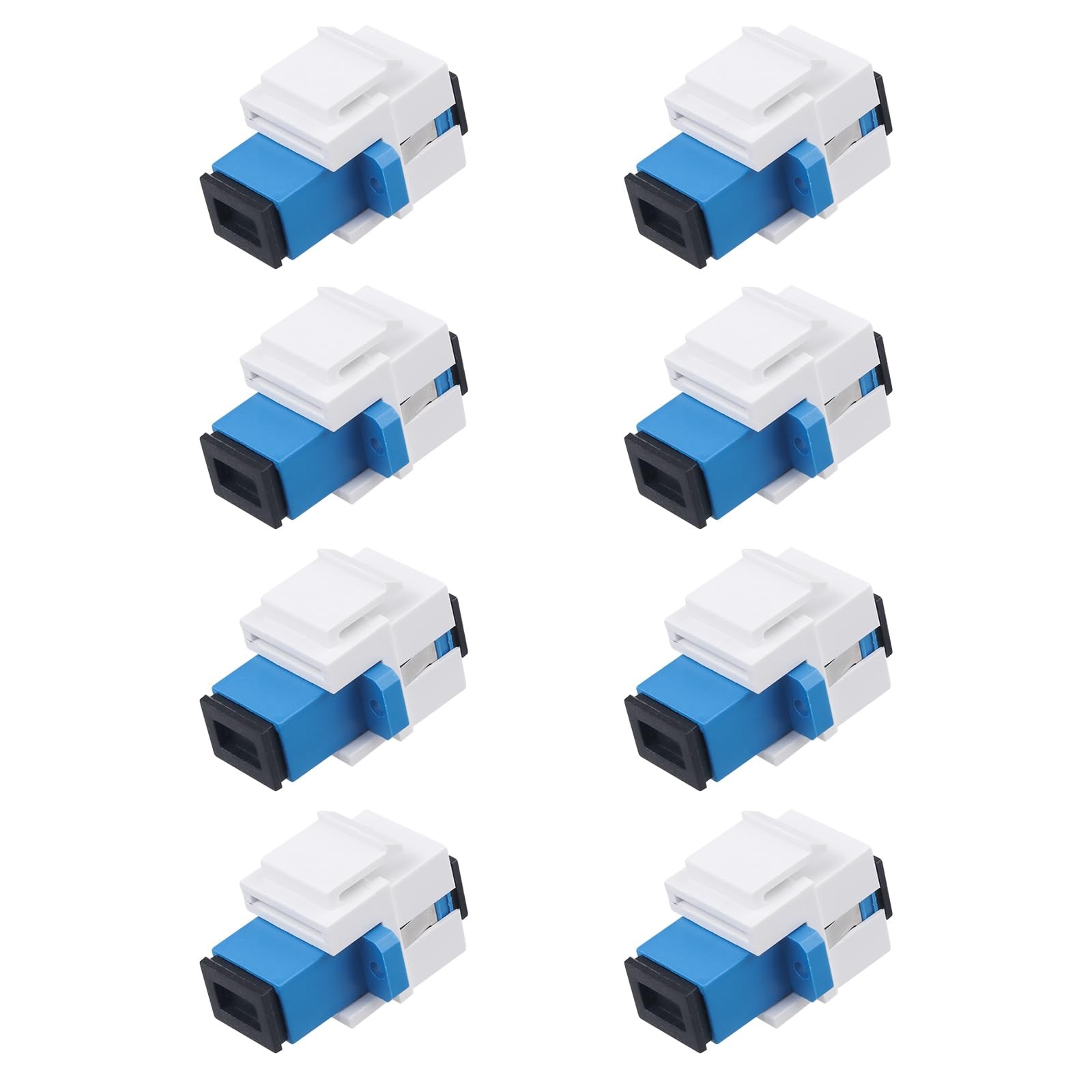 8 Pack SC/UPC Fiber Optic Coupler Keystone Jack Modular Patch Panel Adapter