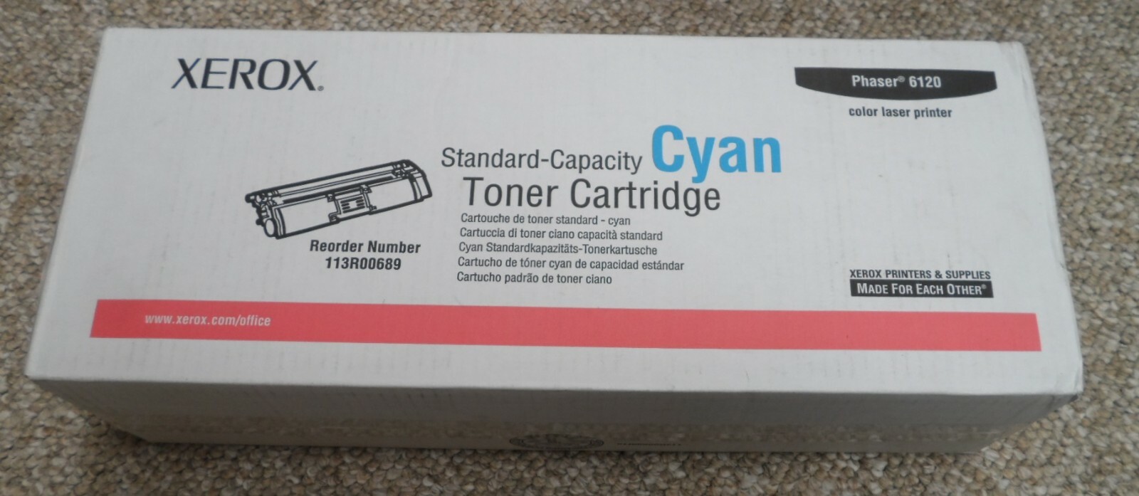 Genuine Xerox Phaser 6120 Cyan Toner Cartridge 113R00689 New In Box NIB