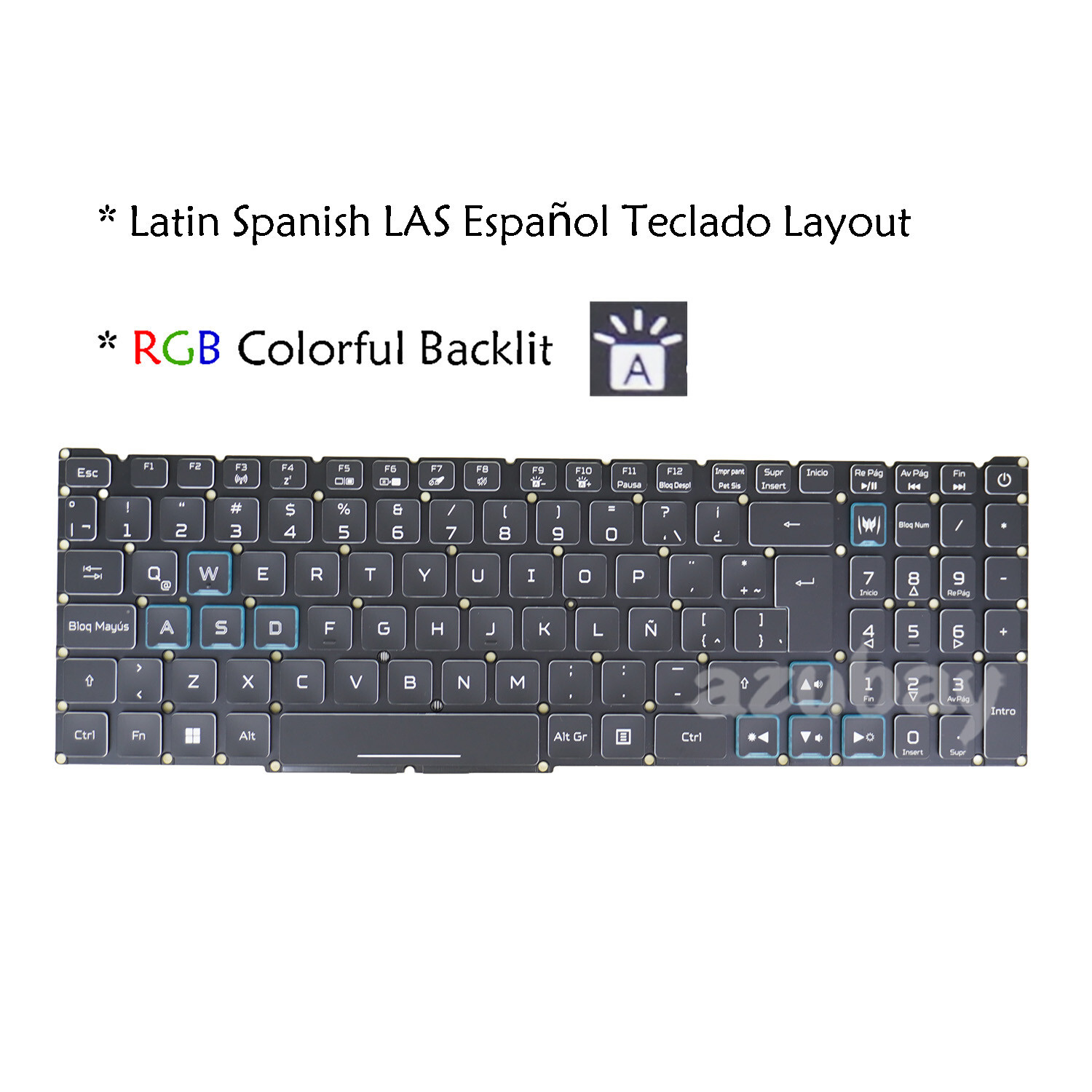 Spanish Laptop Keyboard for Acer Predator PT315-51 PT315-52 PH315-52 RGB Backlit