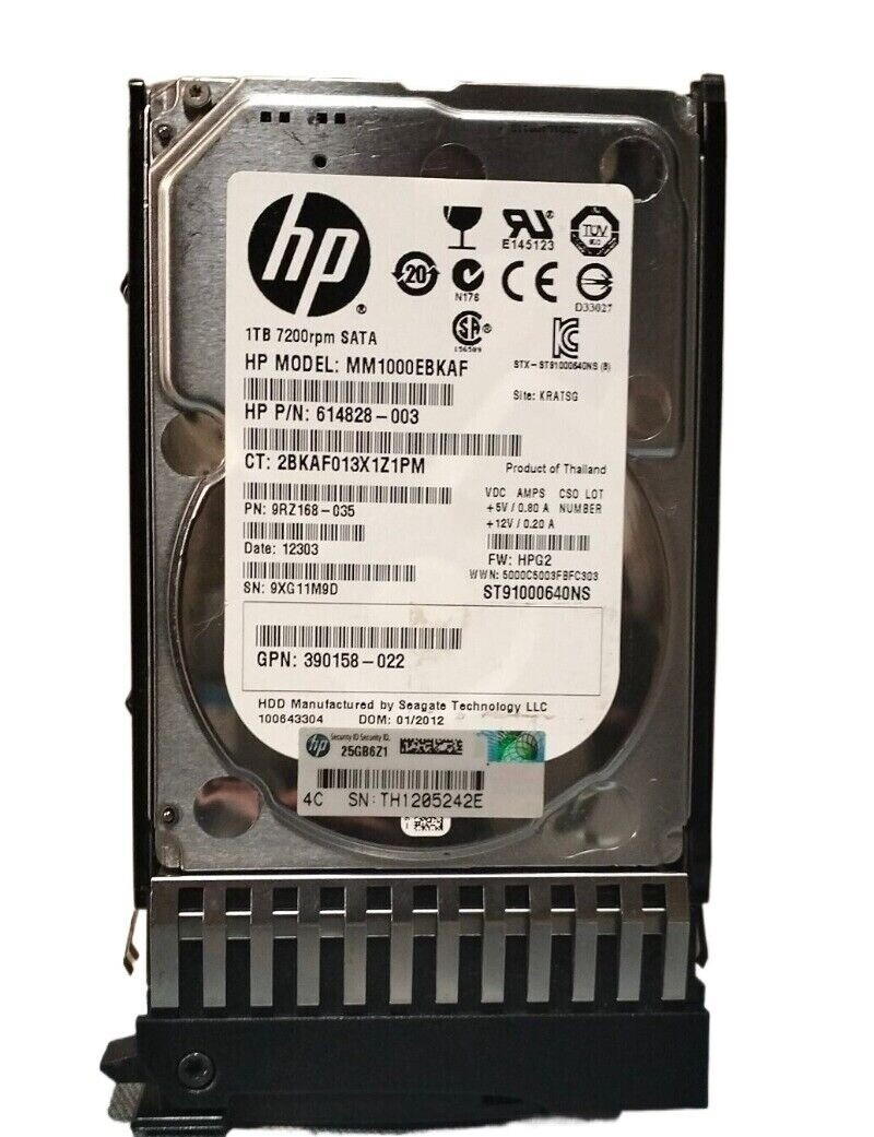 Fit 625609-B21 626162-001 1TB 3G 7.2K SATA MDL HARD DRIVE