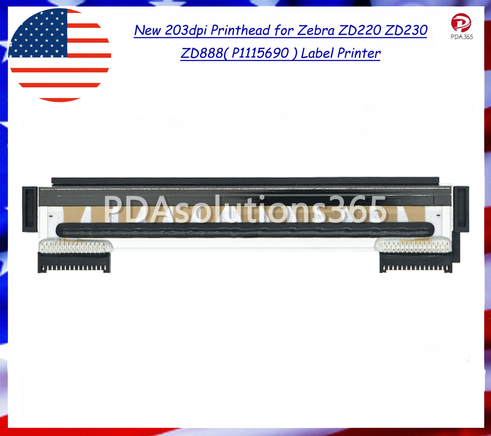 3PCS New 203dpi Printhead for Zebra ZD220 ZD230 ZD888( P1115690 ) Label Printer