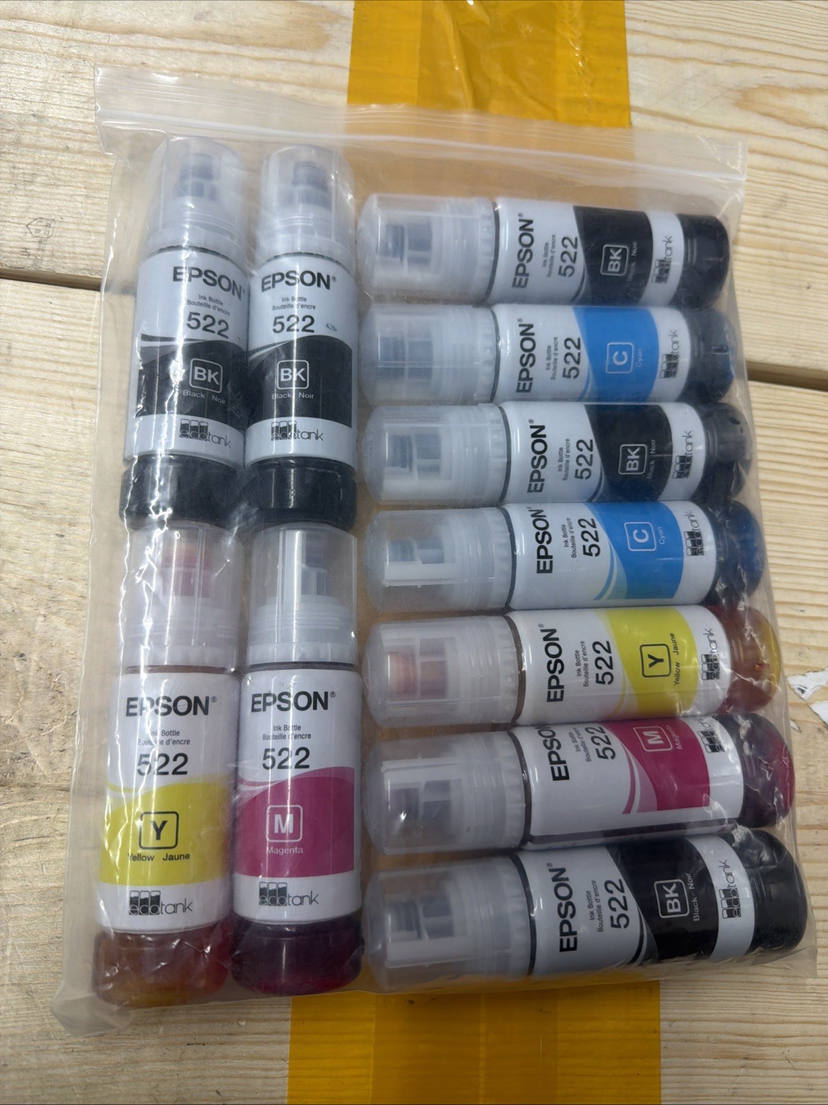 Genuine OEM Epson 522 Ink Bottles Refills Replacement Bundle Lot 11x Total