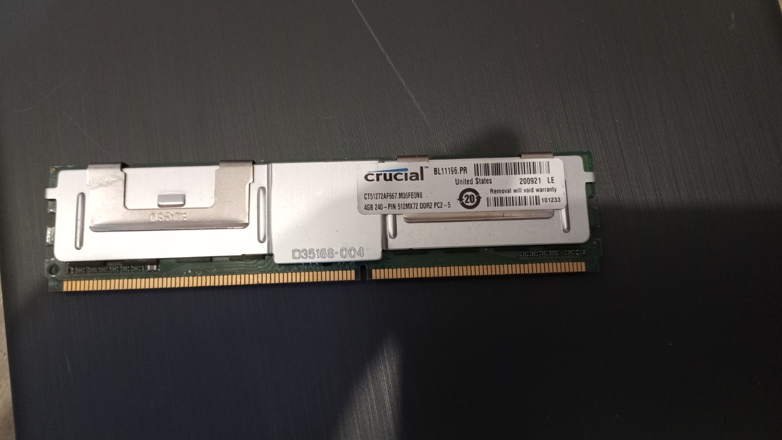 4GB 2RX4 PC2-5300F DDR2-667MHZ FB DIMM