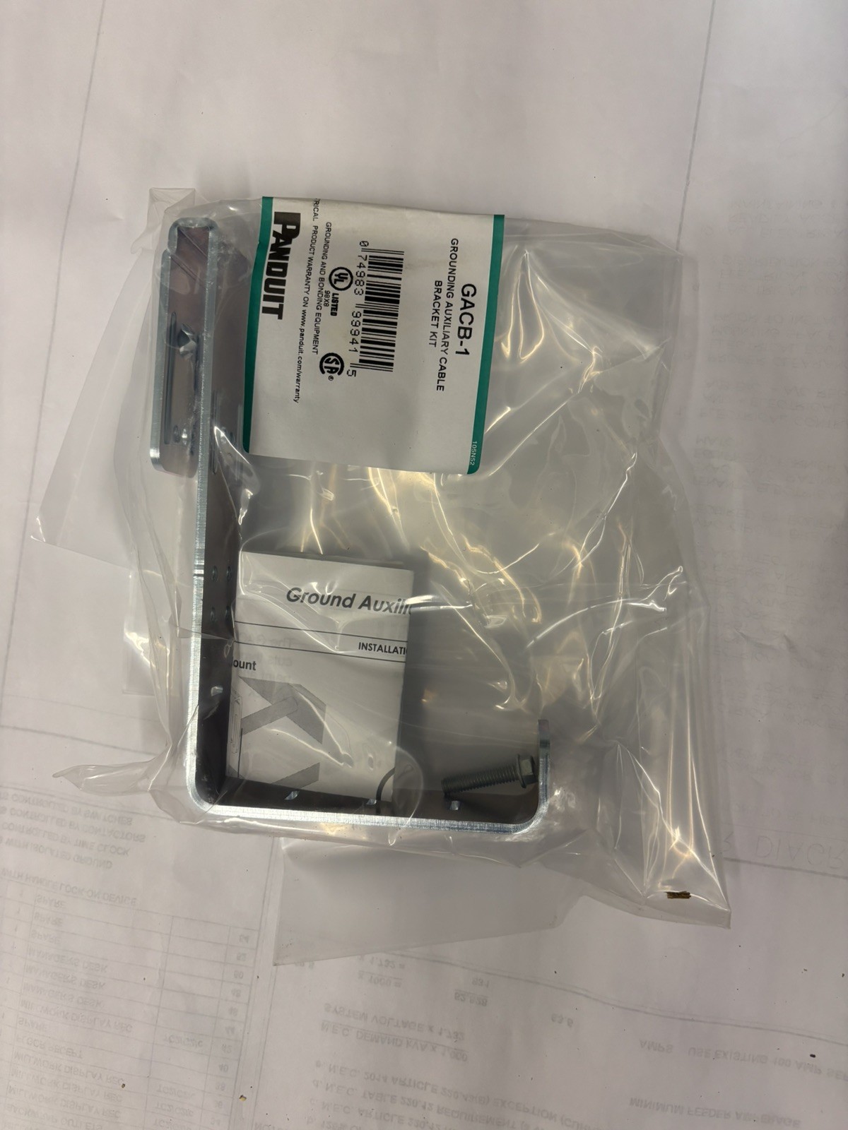 Panduit GACB-1 Grounding auxilary cable bracket kit QTY 10