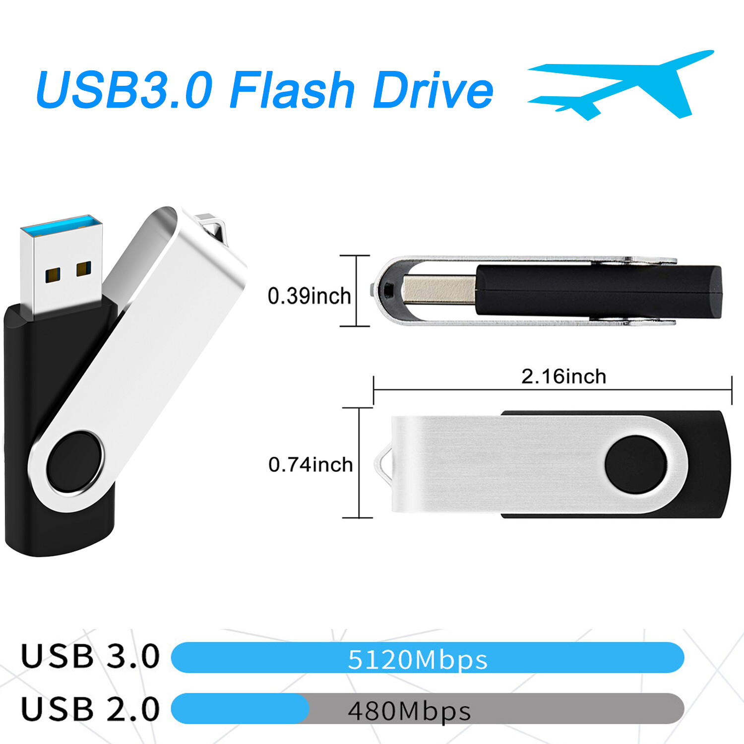 32GB USB 3.0 Flash Drive Memory Stick Thumb Pen Drive USB Stick US Stock Lot