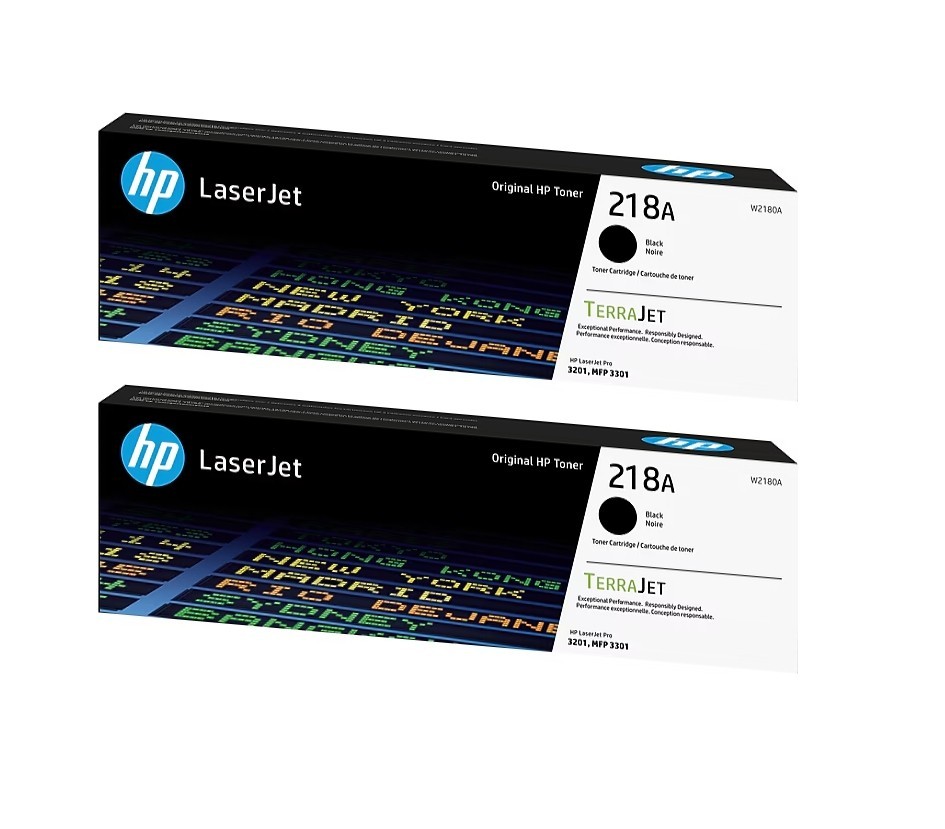 HP 218A Black Standard Yield Toner Cartridge (W2180A), Pack Of 2